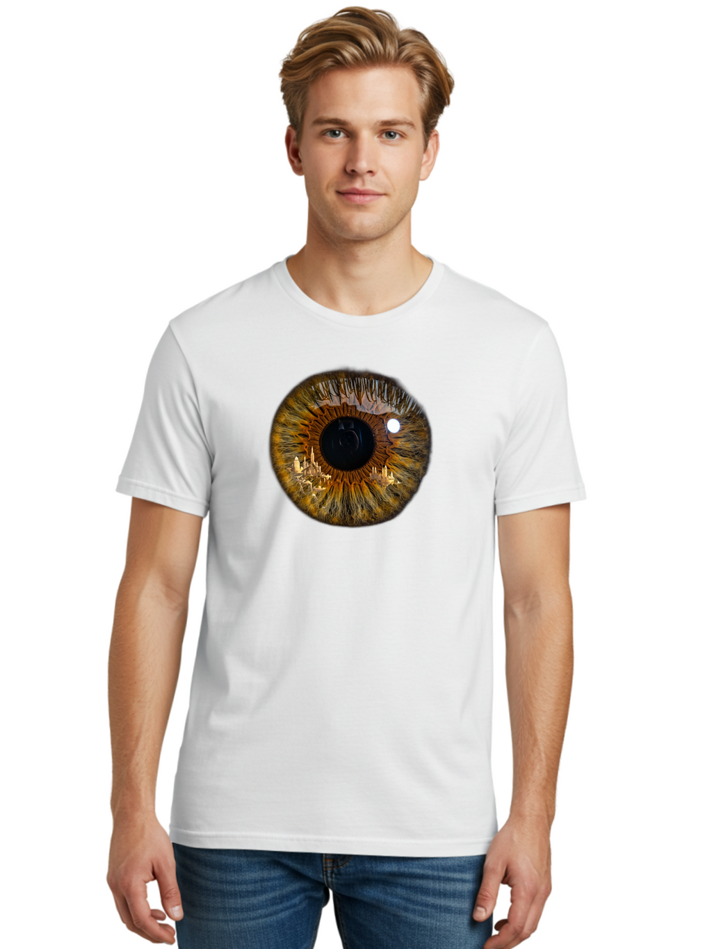 City-In-Eye Men'S Graphic Tee, 100% Cotton, Comfortable Casual Summer Wear, Machine Washable, Vintage Camera, Old Camera, Antique Camera, Black Camera, Classic Photography, Photography Equipment, Nostalgic Device, Film Camera, Camera Art Bao235
