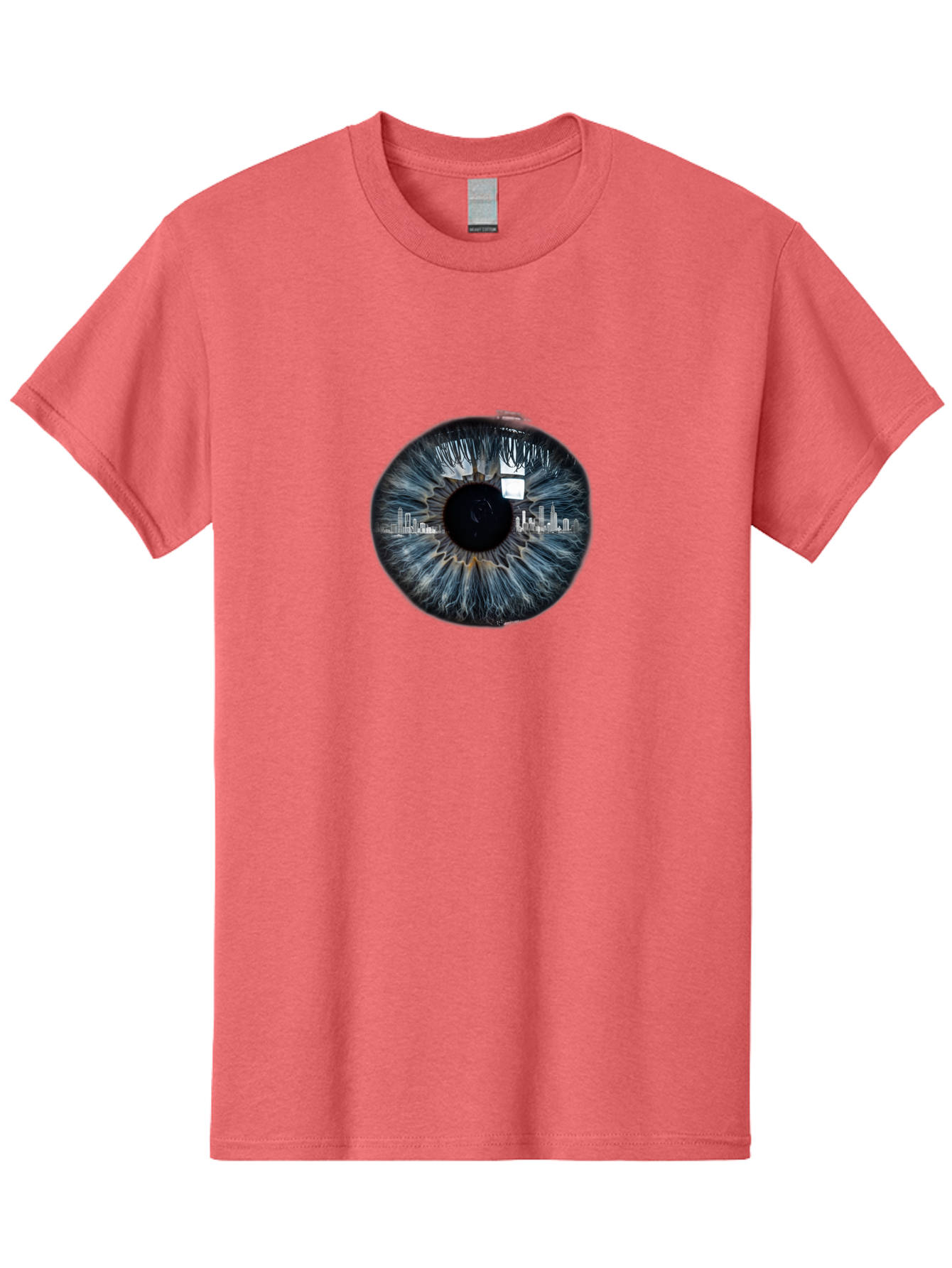 City-Skyline-In-Eye Men'S Graphic Tee, 100% Cotton, Comfortable Casual Summer Wear, Machine Washable, Vintage Camera, Old Camera, Antique Camera, Black Camera, Classic Photography, Photography Equipment, Nostalgic Device, Film Camera, Bao237