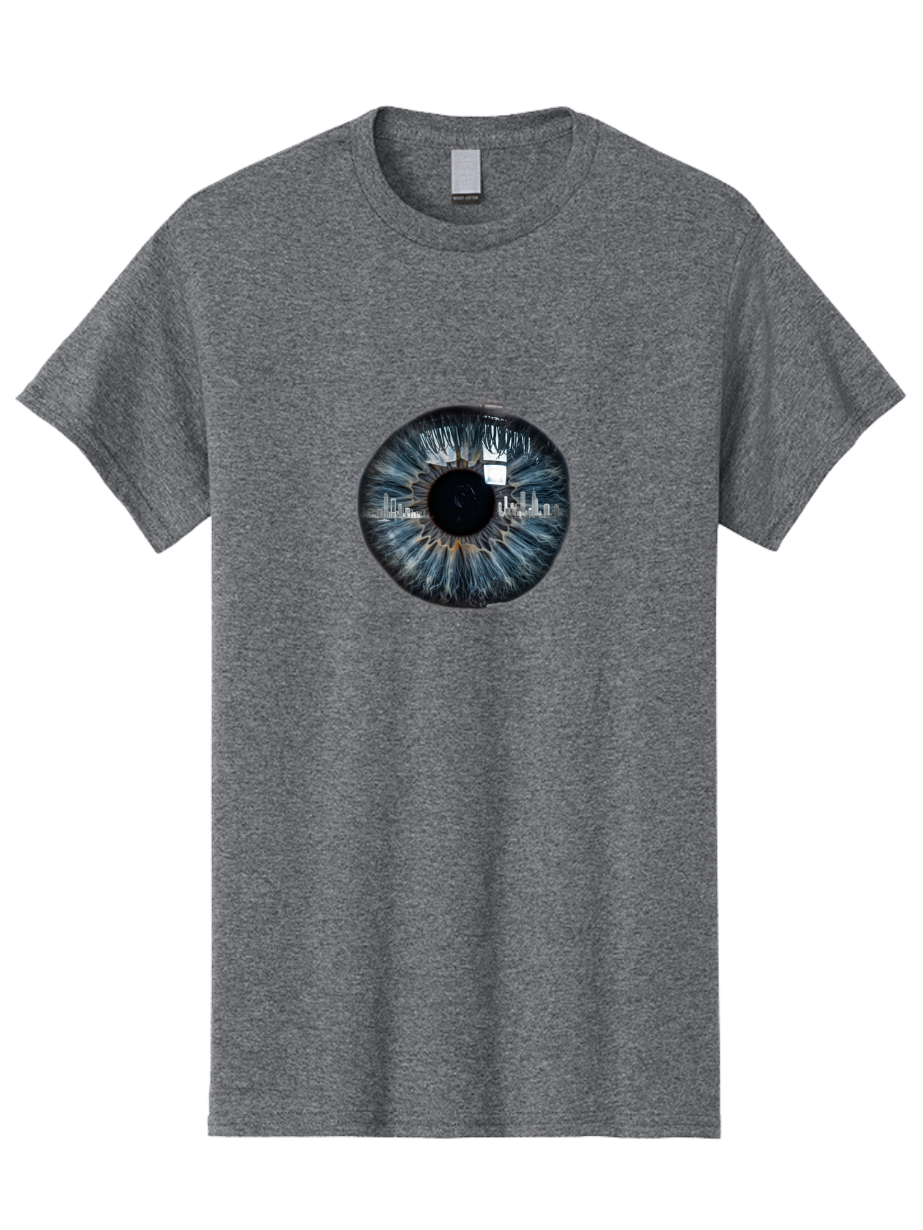 City-Skyline-In-Eye Men'S Graphic Tee, 100% Cotton, Comfortable Casual Summer Wear, Machine Washable, Vintage Camera, Old Camera, Antique Camera, Black Camera, Classic Photography, Photography Equipment, Nostalgic Device, Film Camera, Bao237