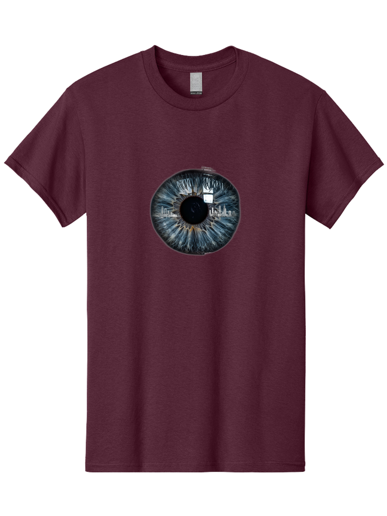 City-Skyline-In-Eye Men'S Graphic Tee, 100% Cotton, Comfortable Casual Summer Wear, Machine Washable, Vintage Camera, Old Camera, Antique Camera, Black Camera, Classic Photography, Photography Equipment, Nostalgic Device, Film Camera, Bao237