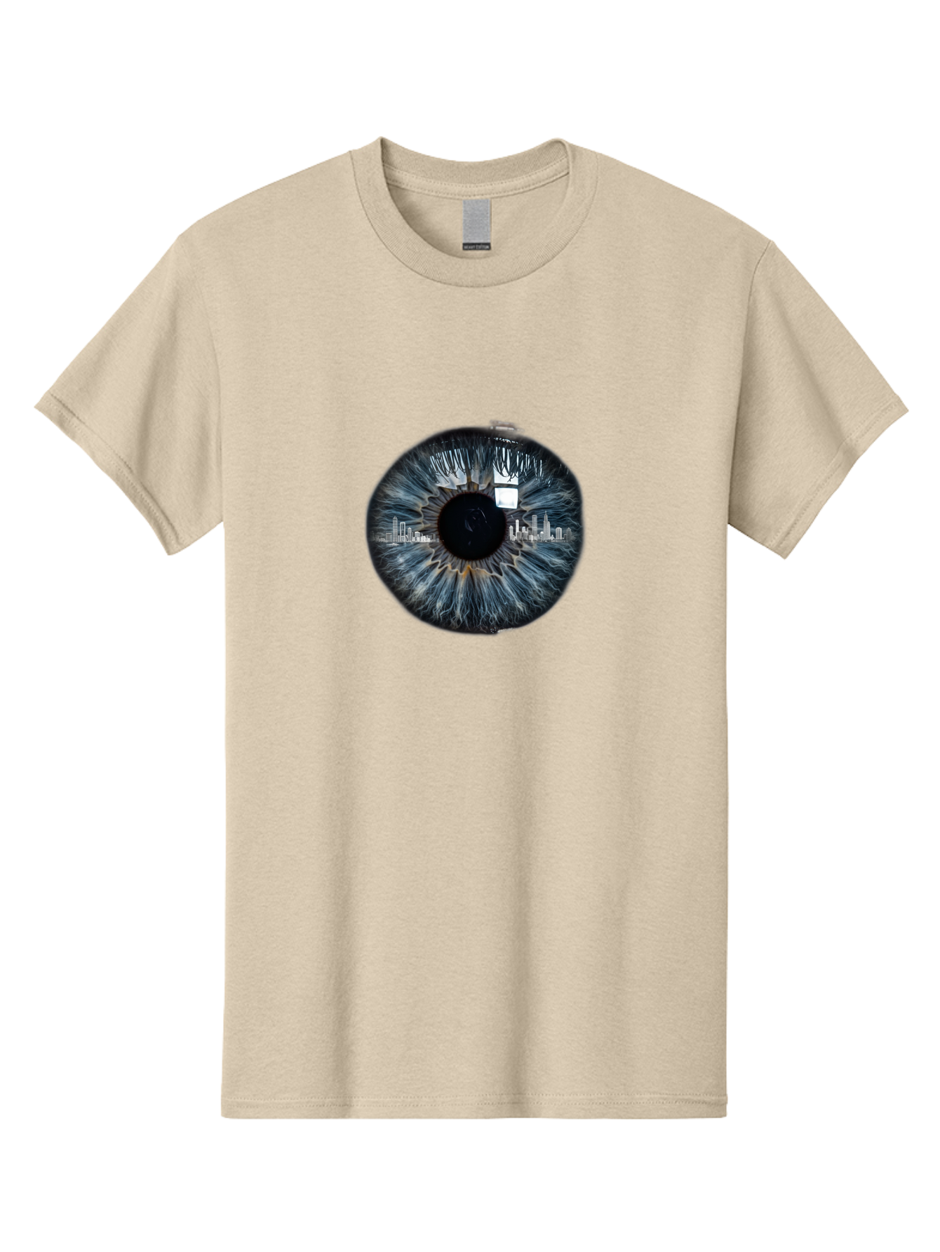 City-Skyline-In-Eye Men'S Graphic Tee, 100% Cotton, Comfortable Casual Summer Wear, Machine Washable, Vintage Camera, Old Camera, Antique Camera, Black Camera, Classic Photography, Photography Equipment, Nostalgic Device, Film Camera, Bao237