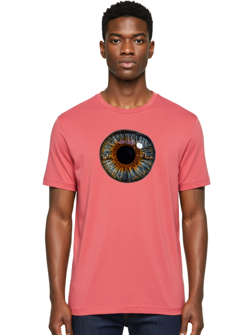 Cityscape-Eye-1 Men'S Graphic Tee, 100% Cotton, Comfortable Casual Summer Wear, Machine Washable, Vintage Camera, Old Camera, Antique Camera, Black Camera, Classic Photography, Photography Equipment, Nostalgic Device, Film Camera, Camera Art Bao239