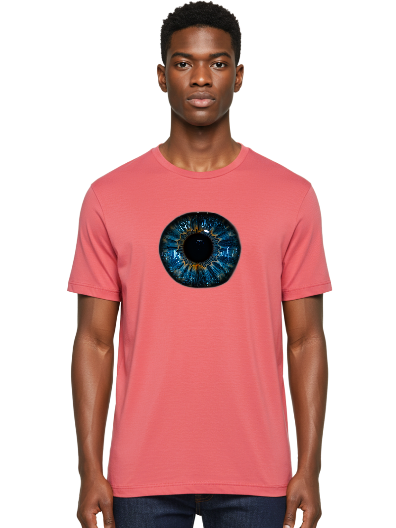 Cityscape-Eye-2 Men'S Graphic Tee, 100% Cotton, Comfortable Casual Summer Wear, Machine Washable, Vintage Camera, Old Camera, Antique Camera, Black Camera, Classic Photography, Photography Equipment, Nostalgic Device, Film Camera, Camera Art Bao240