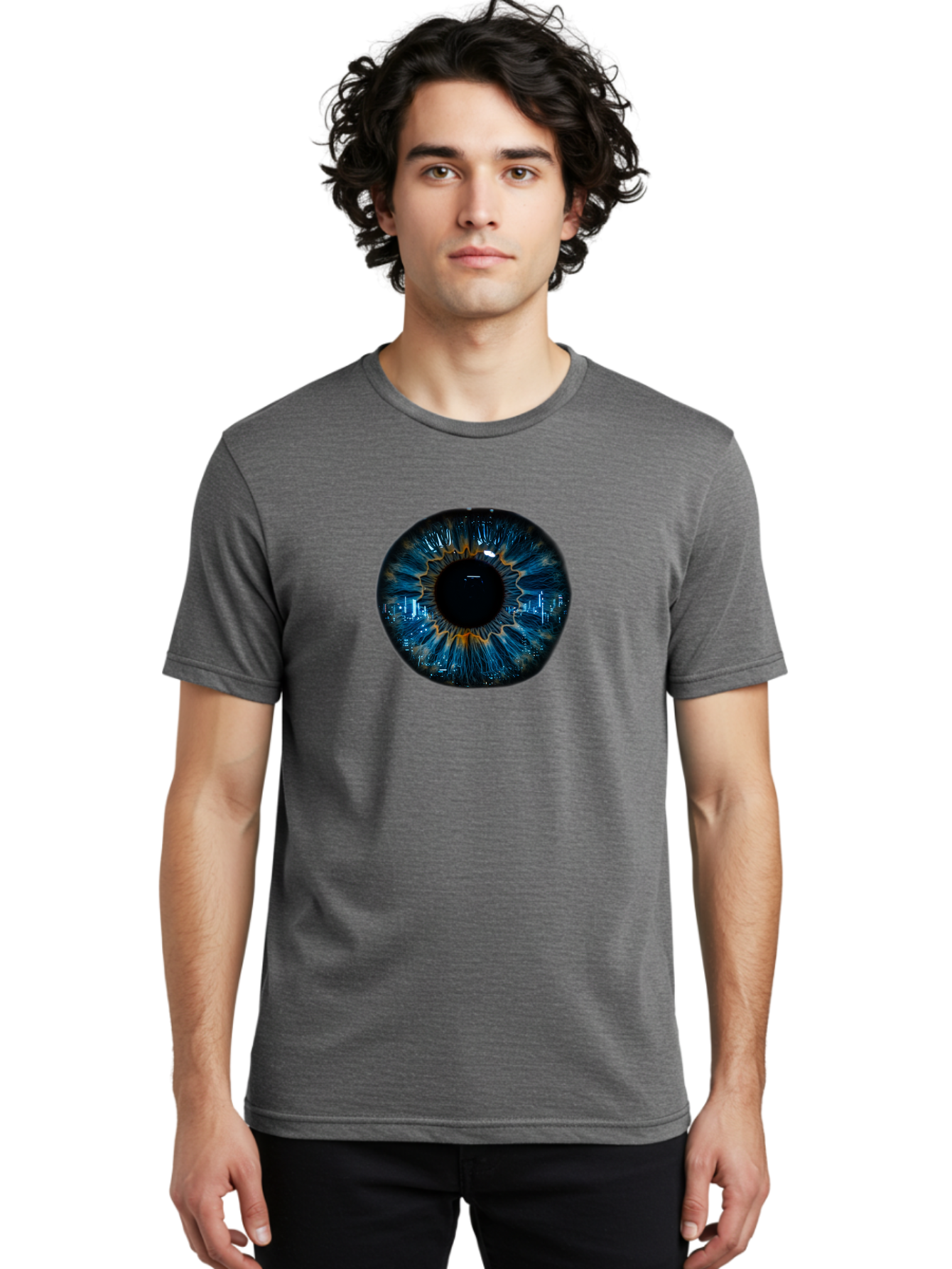 Cityscape-Eye-2 Men'S Graphic Tee, 100% Cotton, Comfortable Casual Summer Wear, Machine Washable, Vintage Camera, Old Camera, Antique Camera, Black Camera, Classic Photography, Photography Equipment, Nostalgic Device, Film Camera, Camera Art Bao240