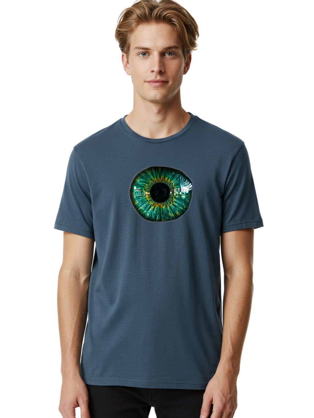 Cityscape-Eye Men'S Graphic Tee, 100% Cotton, Comfortable Casual Summer Wear, Machine Washable, Vintage Camera, Old Camera, Antique Camera, Black Camera, Classic Photography, Photography Equipment, Nostalgic Device, Film Camera, Camera Art Bao241