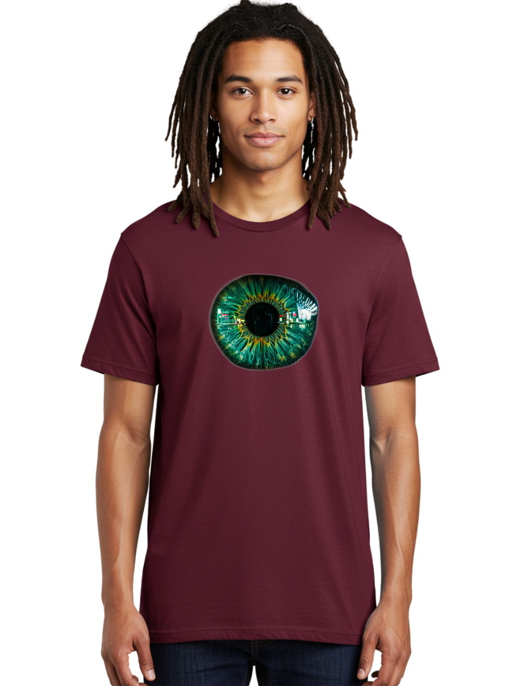 Cityscape-Eye Men'S Graphic Tee, 100% Cotton, Comfortable Casual Summer Wear, Machine Washable, Vintage Camera, Old Camera, Antique Camera, Black Camera, Classic Photography, Photography Equipment, Nostalgic Device, Film Camera, Camera Art Bao241