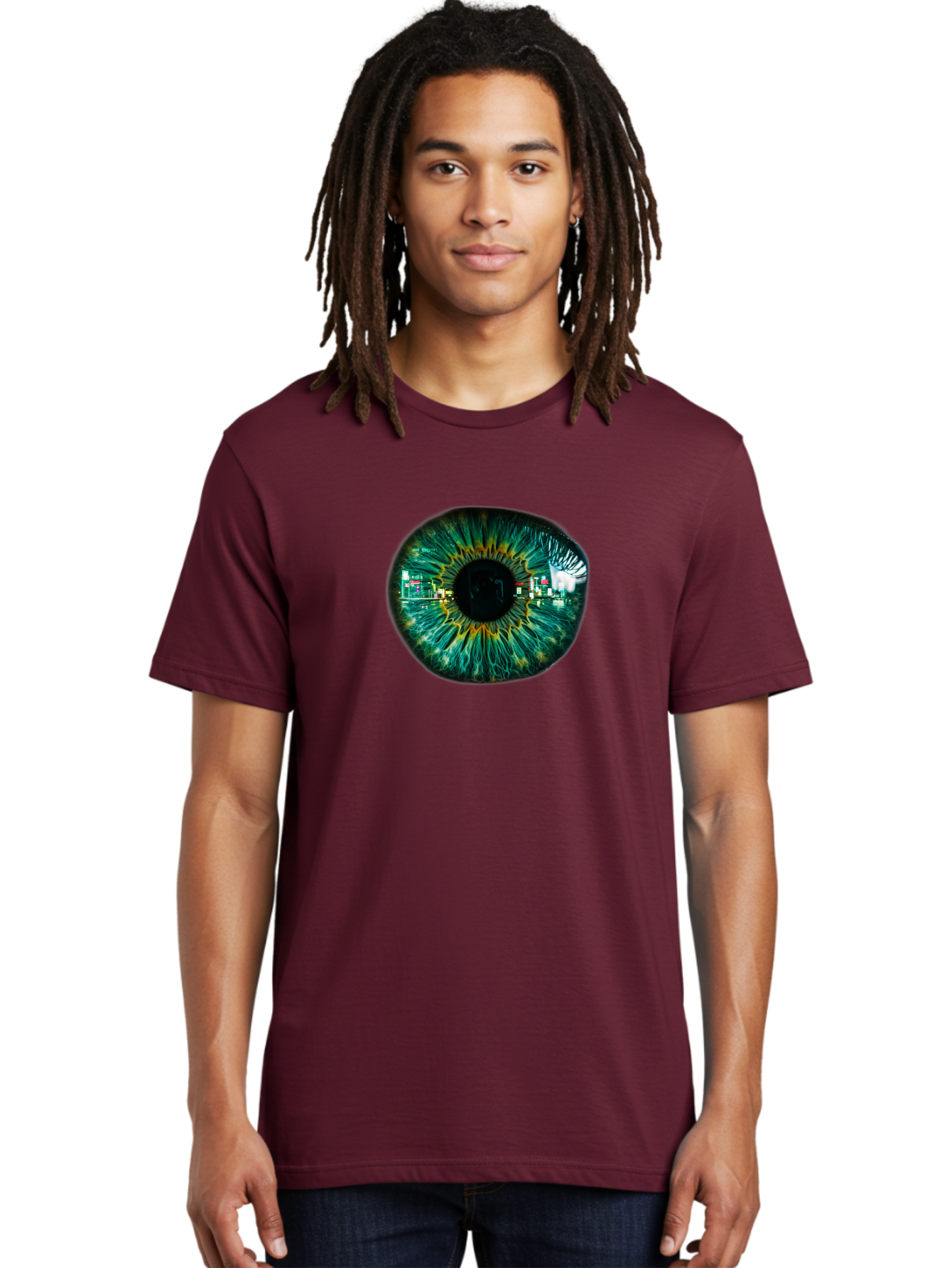 Cityscape-Eye Men'S Graphic Tee, 100% Cotton, Comfortable Casual Summer Wear, Machine Washable, Vintage Camera, Old Camera, Antique Camera, Black Camera, Classic Photography, Photography Equipment, Nostalgic Device, Film Camera, Camera Art Bao241