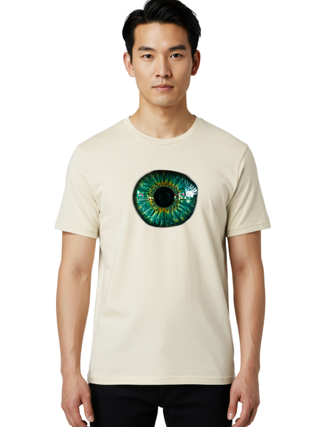 Cityscape-Eye Men'S Graphic Tee, 100% Cotton, Comfortable Casual Summer Wear, Machine Washable, Vintage Camera, Old Camera, Antique Camera, Black Camera, Classic Photography, Photography Equipment, Nostalgic Device, Film Camera, Camera Art Bao241