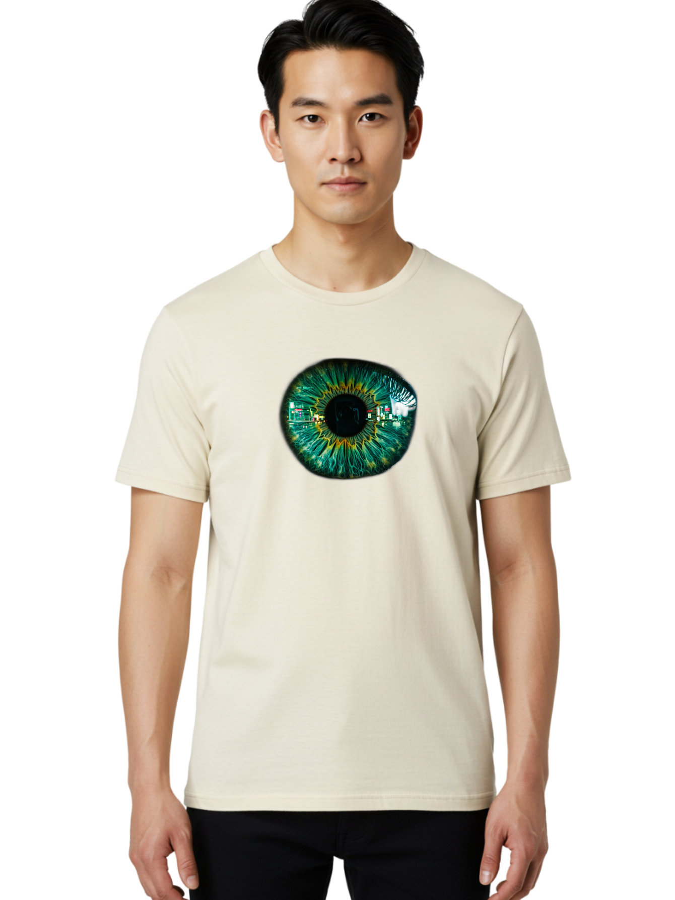 Cityscape-Eye Men'S Graphic Tee, 100% Cotton, Comfortable Casual Summer Wear, Machine Washable, Vintage Camera, Old Camera, Antique Camera, Black Camera, Classic Photography, Photography Equipment, Nostalgic Device, Film Camera, Camera Art Bao241