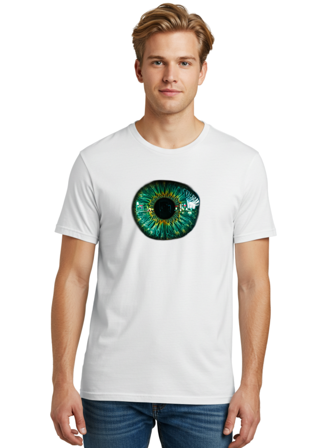 Cityscape-Eye Men'S Graphic Tee, 100% Cotton, Comfortable Casual Summer Wear, Machine Washable, Vintage Camera, Old Camera, Antique Camera, Black Camera, Classic Photography, Photography Equipment, Nostalgic Device, Film Camera, Camera Art Bao241
