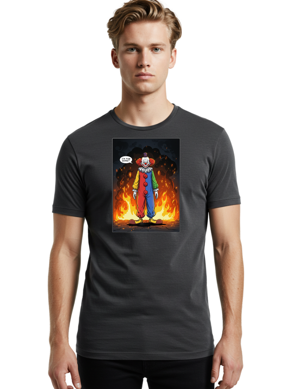 Clown-In-Flames Men'S Graphic Tee, 100% Cotton, Comfortable Casual Summer Wear, Machine Washable, Vintage Camera, Old Camera, Antique Camera, Black Camera, Classic Photography, Photography Equipment, Nostalgic Device, Film Camera, Camera Art Bao244