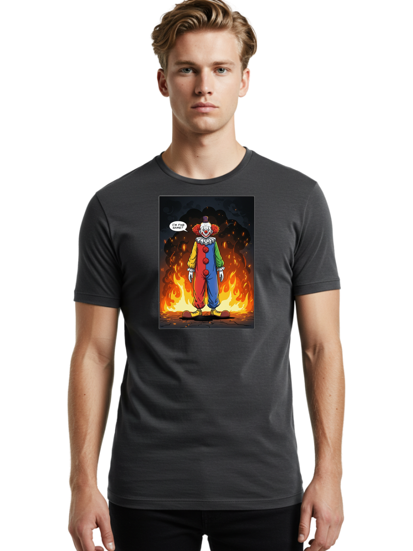 Clown-In-Flames Men'S Graphic Tee, 100% Cotton, Comfortable Casual Summer Wear, Machine Washable, Vintage Camera, Old Camera, Antique Camera, Black Camera, Classic Photography, Photography Equipment, Nostalgic Device, Film Camera, Camera Art Bao244
