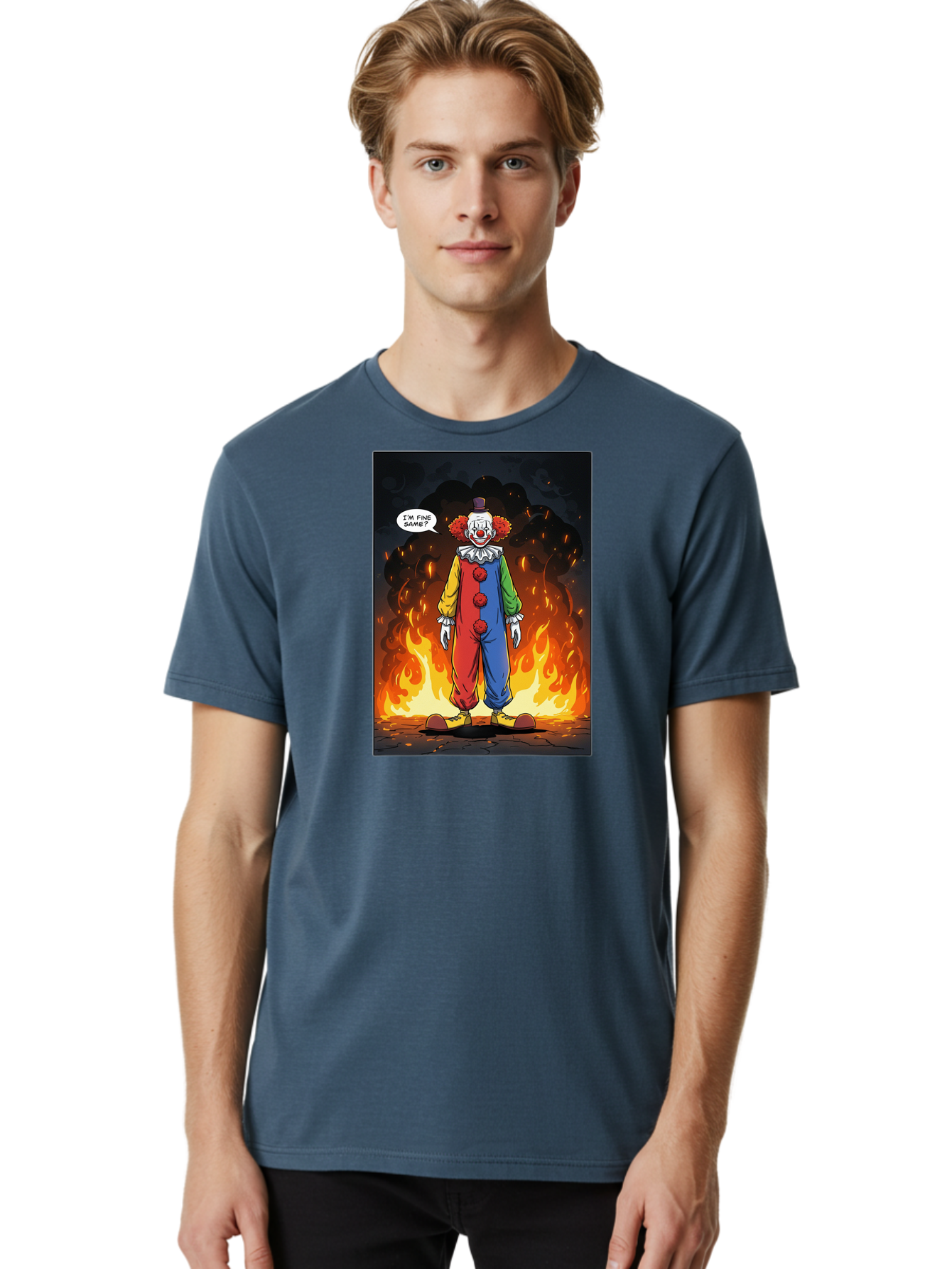 Clown-In-Flames Men'S Graphic Tee, 100% Cotton, Comfortable Casual Summer Wear, Machine Washable, Vintage Camera, Old Camera, Antique Camera, Black Camera, Classic Photography, Photography Equipment, Nostalgic Device, Film Camera, Camera Art Bao244