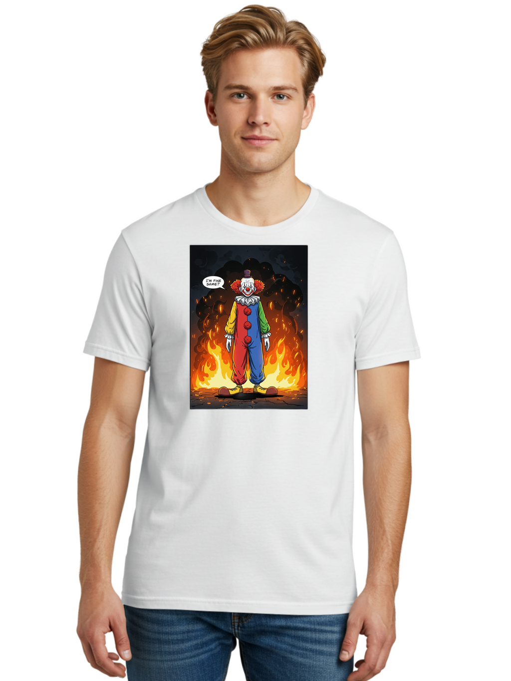 Clown-In-Flames Men'S Graphic Tee, 100% Cotton, Comfortable Casual Summer Wear, Machine Washable, Vintage Camera, Old Camera, Antique Camera, Black Camera, Classic Photography, Photography Equipment, Nostalgic Device, Film Camera, Camera Art Bao244