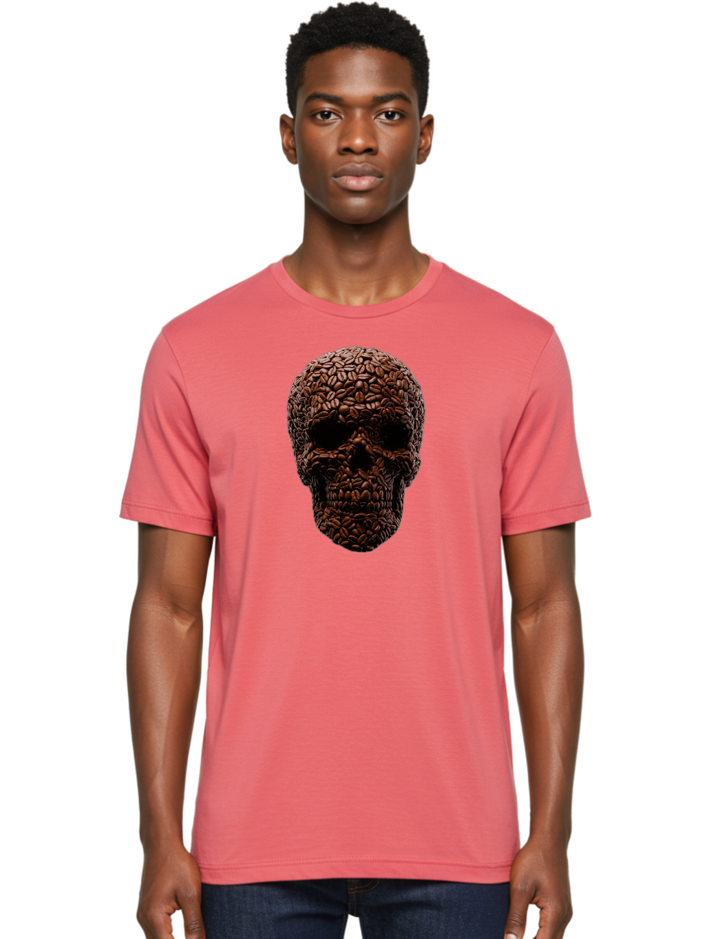 Coffee-Beans-Skull Men'S Graphic Tee, 100% Cotton, Comfortable Casual Summer Wear, Machine Washable, Vintage Camera, Old Camera, Antique Camera, Black Camera, Classic Photography, Photography Equipment, Nostalgic Device, Film Camera, Bao247