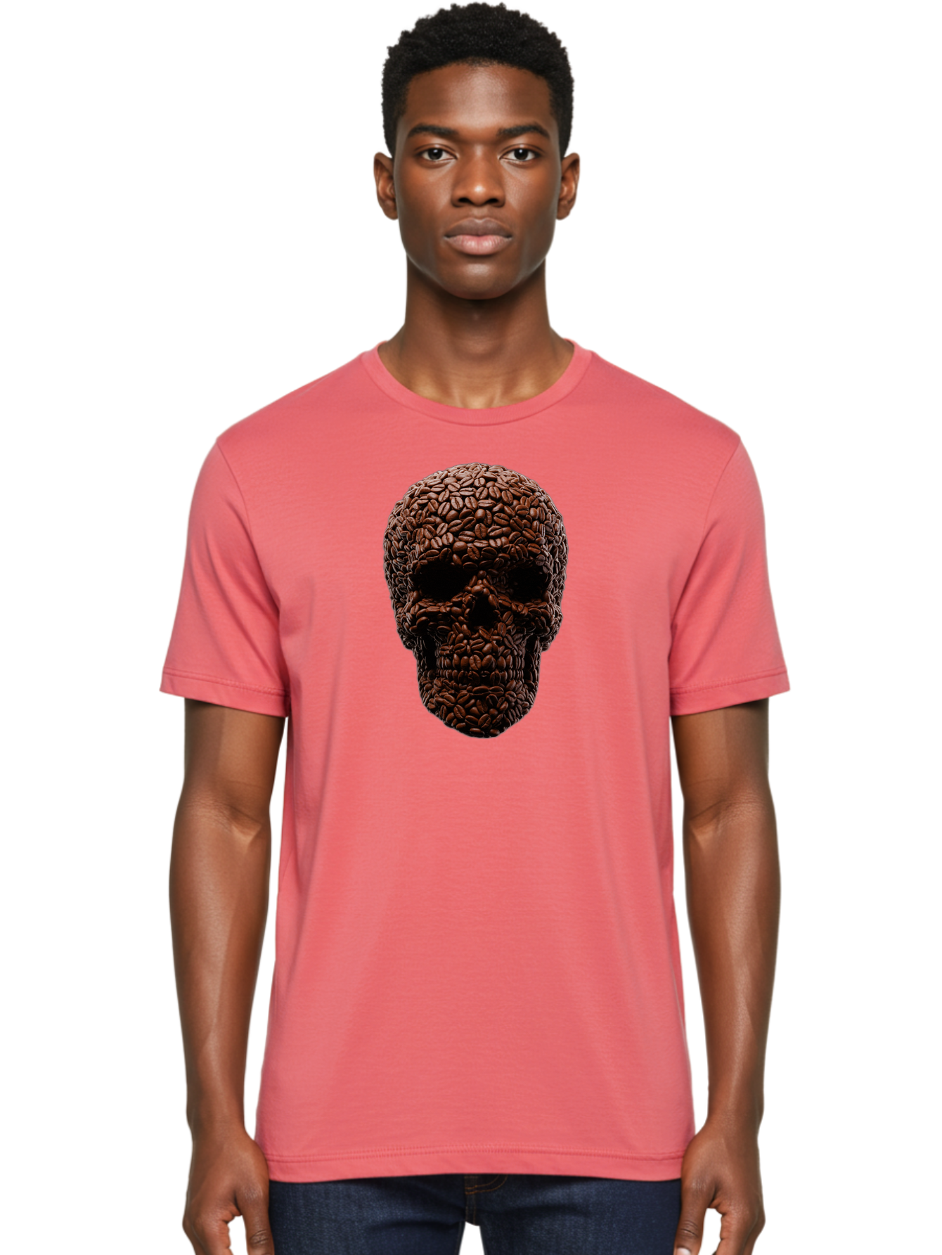 Coffee-Beans-Skull Men'S Graphic Tee, 100% Cotton, Comfortable Casual Summer Wear, Machine Washable, Vintage Camera, Old Camera, Antique Camera, Black Camera, Classic Photography, Photography Equipment, Nostalgic Device, Film Camera, Bao247