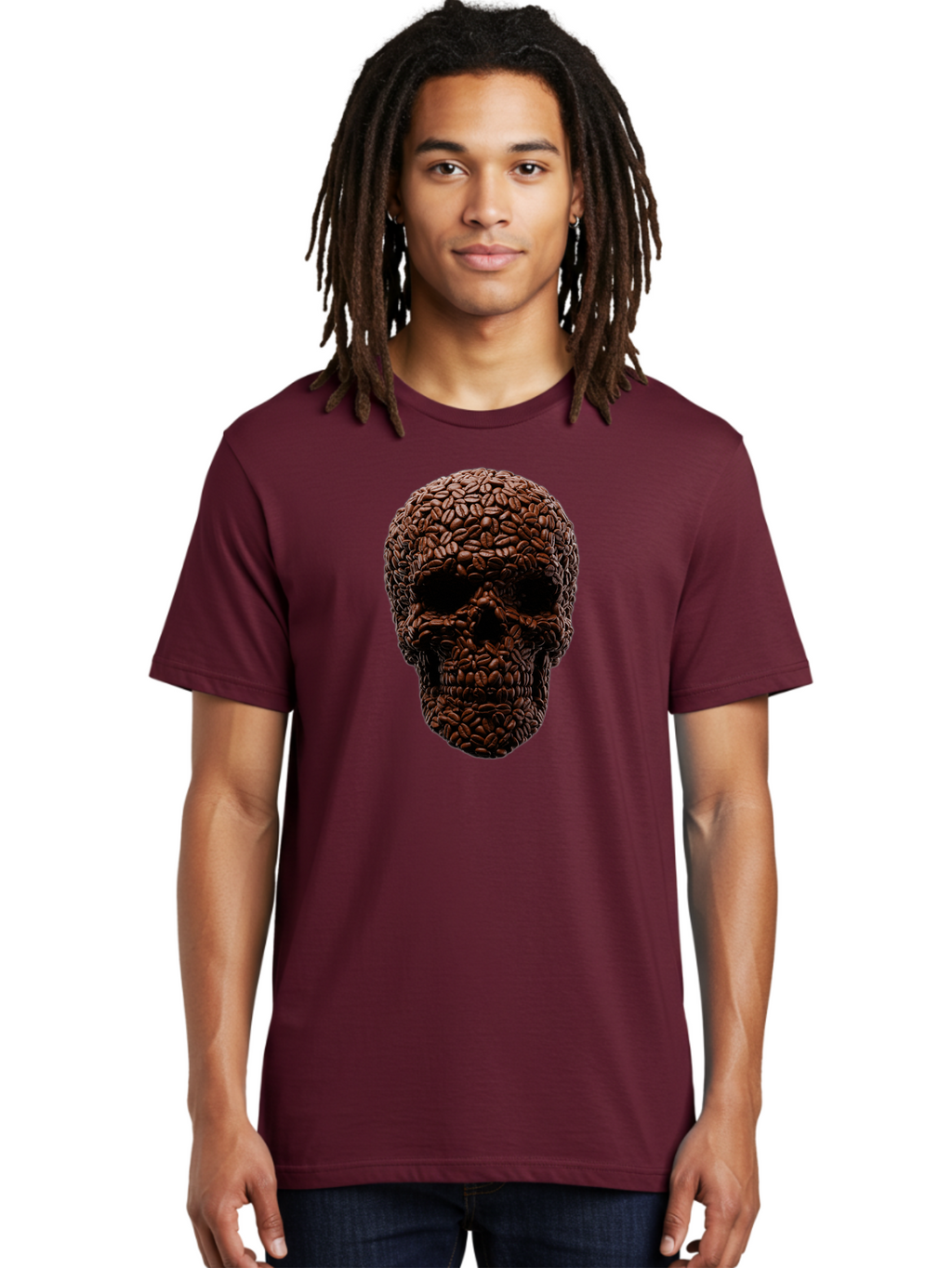 Coffee-Beans-Skull Men'S Graphic Tee, 100% Cotton, Comfortable Casual Summer Wear, Machine Washable, Vintage Camera, Old Camera, Antique Camera, Black Camera, Classic Photography, Photography Equipment, Nostalgic Device, Film Camera, Bao247