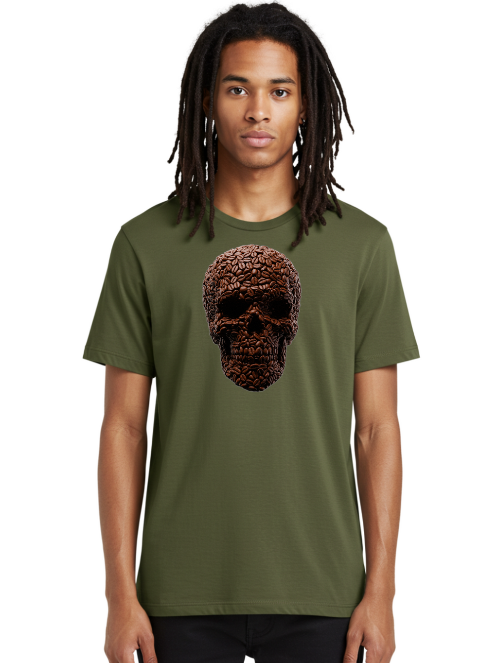 Coffee-Beans-Skull Men'S Graphic Tee, 100% Cotton, Comfortable Casual Summer Wear, Machine Washable, Vintage Camera, Old Camera, Antique Camera, Black Camera, Classic Photography, Photography Equipment, Nostalgic Device, Film Camera, Bao247