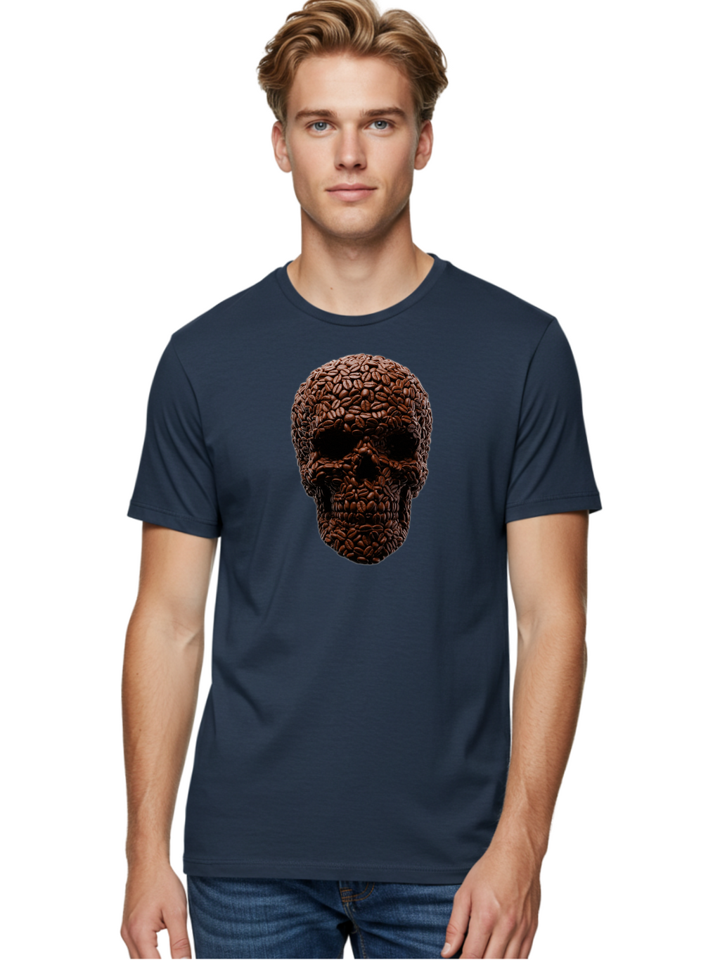 Coffee-Beans-Skull Men'S Graphic Tee, 100% Cotton, Comfortable Casual Summer Wear, Machine Washable, Vintage Camera, Old Camera, Antique Camera, Black Camera, Classic Photography, Photography Equipment, Nostalgic Device, Film Camera, Bao247