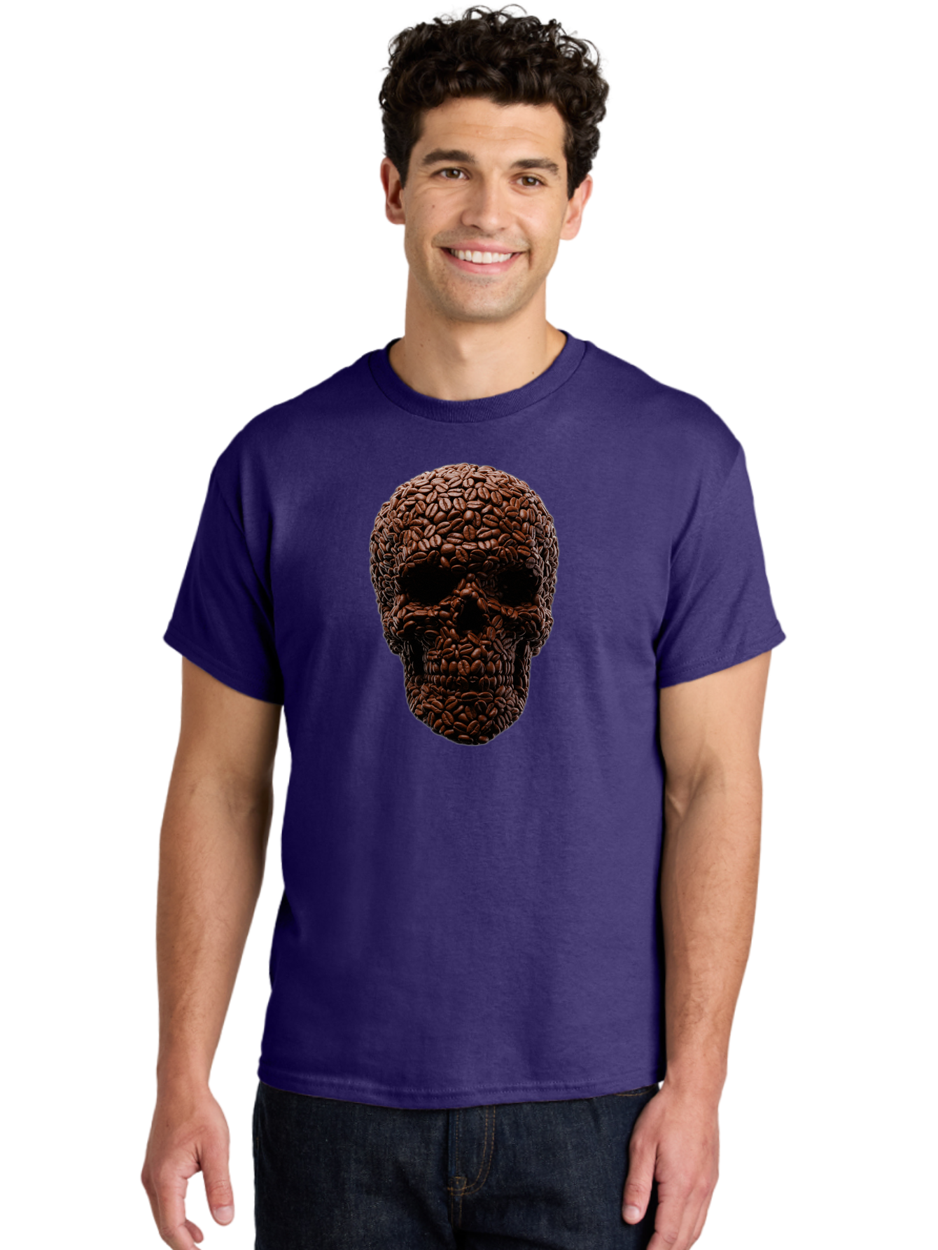 Coffee-Beans-Skull Men'S Graphic Tee, 100% Cotton, Comfortable Casual Summer Wear, Machine Washable, Vintage Camera, Old Camera, Antique Camera, Black Camera, Classic Photography, Photography Equipment, Nostalgic Device, Film Camera, Bao247