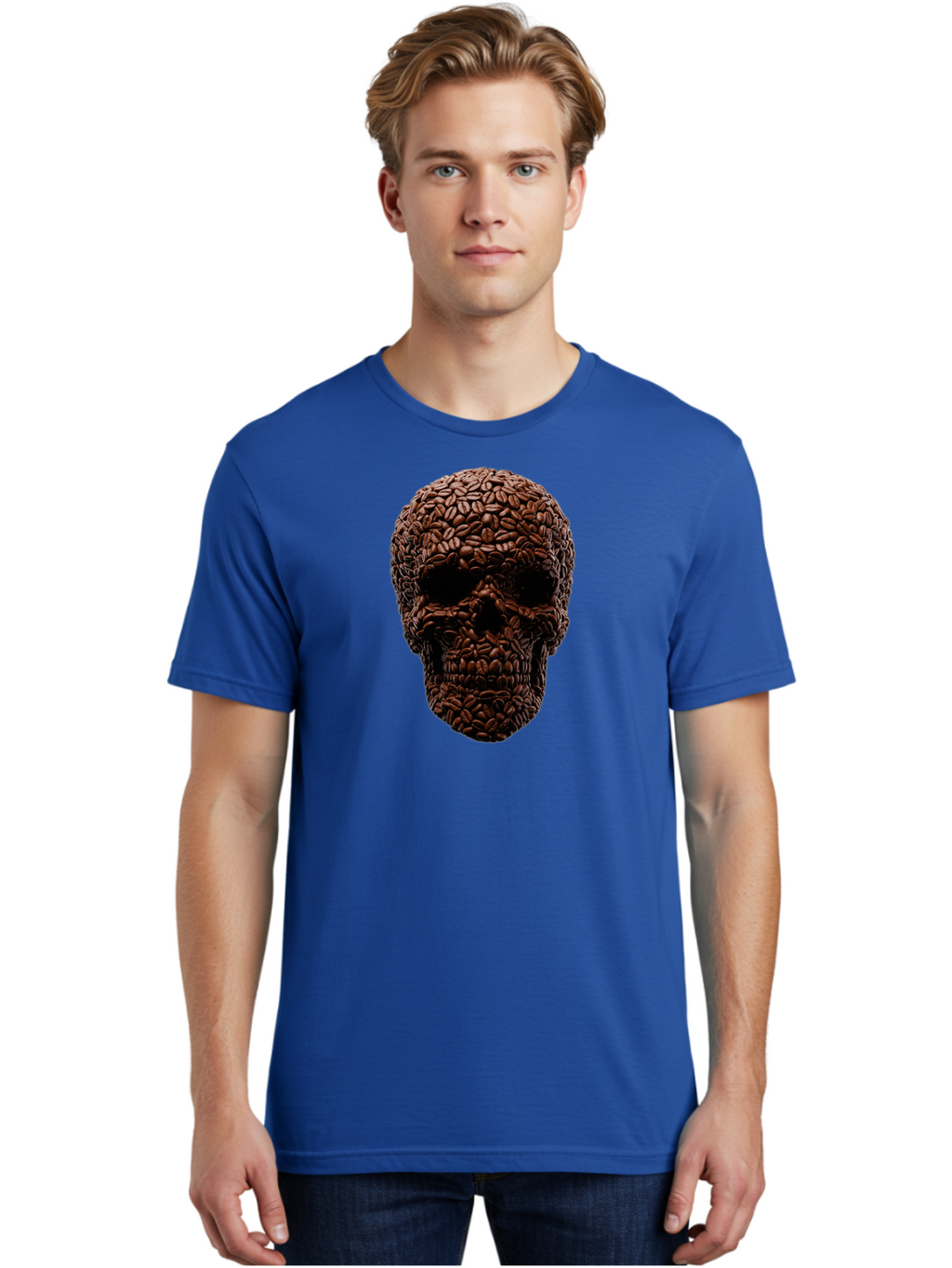 Coffee-Beans-Skull Men'S Graphic Tee, 100% Cotton, Comfortable Casual Summer Wear, Machine Washable, Vintage Camera, Old Camera, Antique Camera, Black Camera, Classic Photography, Photography Equipment, Nostalgic Device, Film Camera, Bao247