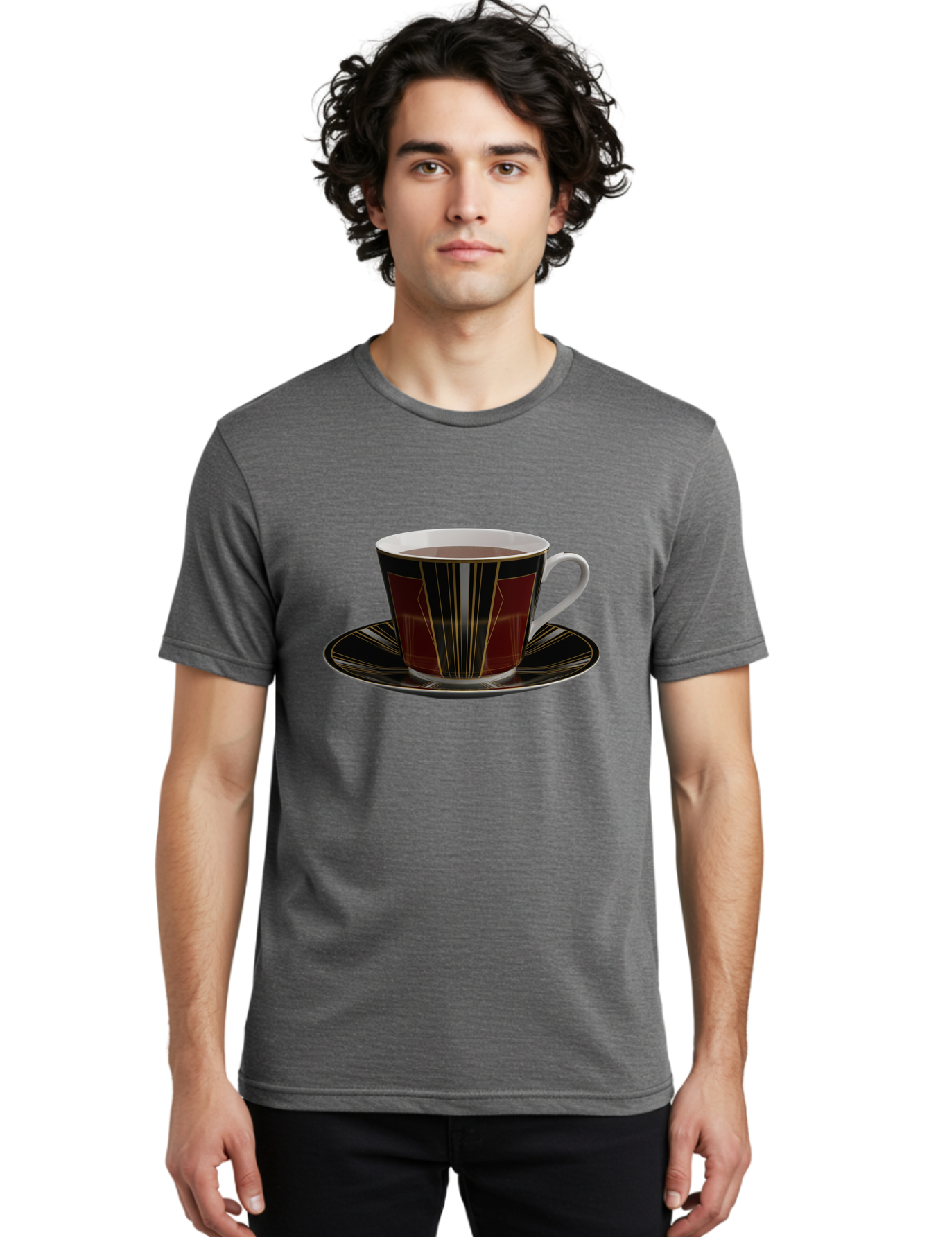 Coffee-Cup-And-Saucer Men'S Graphic Tee, 100% Cotton, Comfortable Casual Summer Wear, Machine Washable, Vintage Camera, Old Camera, Antique Camera, Black Camera, Classic Photography, Photography Equipment, Nostalgic Device, Film Camera, Bao249