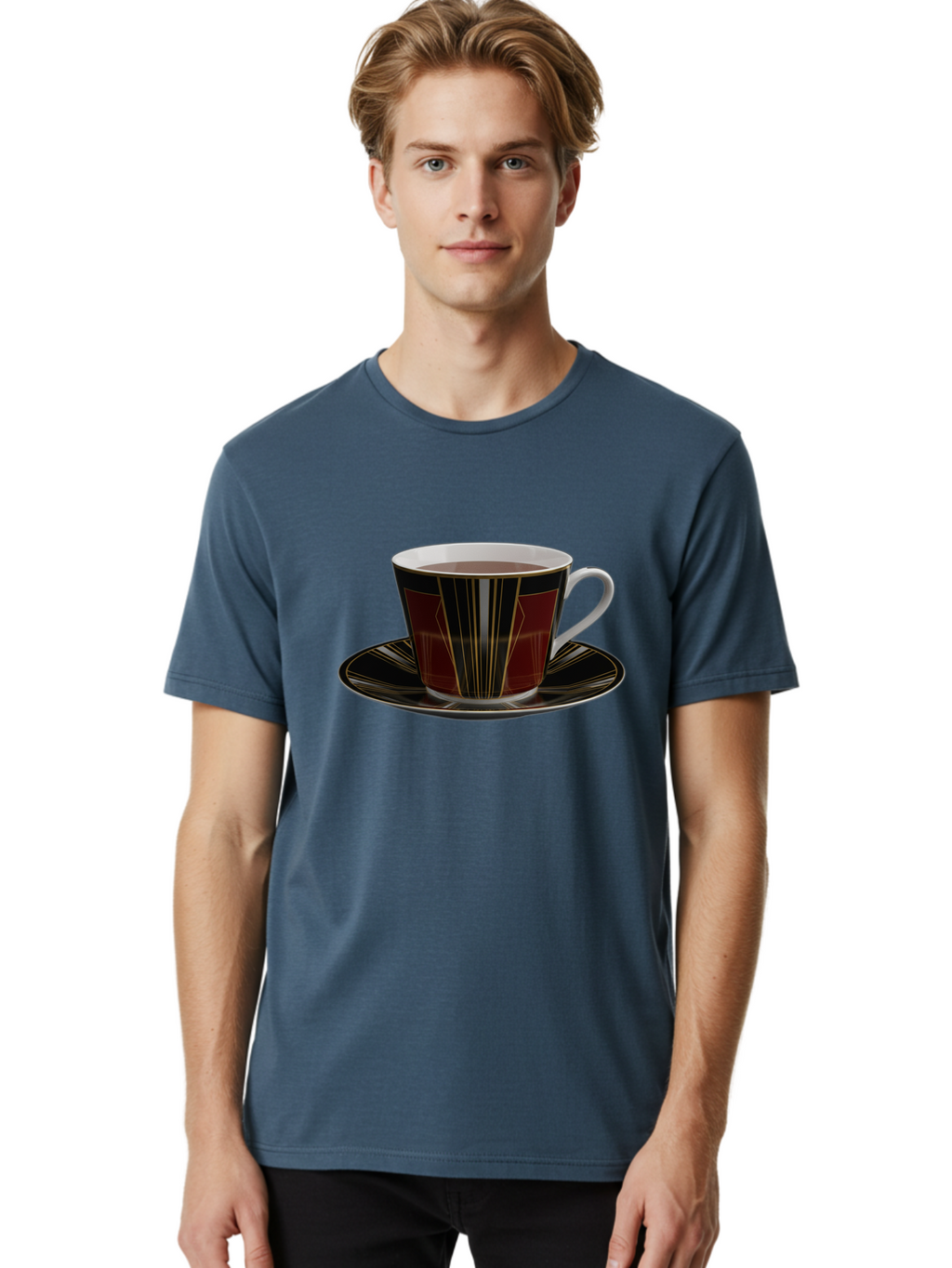 Coffee-Cup-And-Saucer Men'S Graphic Tee, 100% Cotton, Comfortable Casual Summer Wear, Machine Washable, Vintage Camera, Old Camera, Antique Camera, Black Camera, Classic Photography, Photography Equipment, Nostalgic Device, Film Camera, Bao249