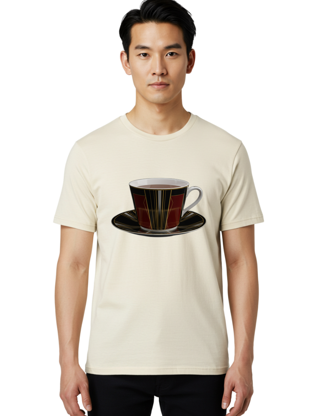 Coffee-Cup-And-Saucer Men'S Graphic Tee, 100% Cotton, Comfortable Casual Summer Wear, Machine Washable, Vintage Camera, Old Camera, Antique Camera, Black Camera, Classic Photography, Photography Equipment, Nostalgic Device, Film Camera, Bao249