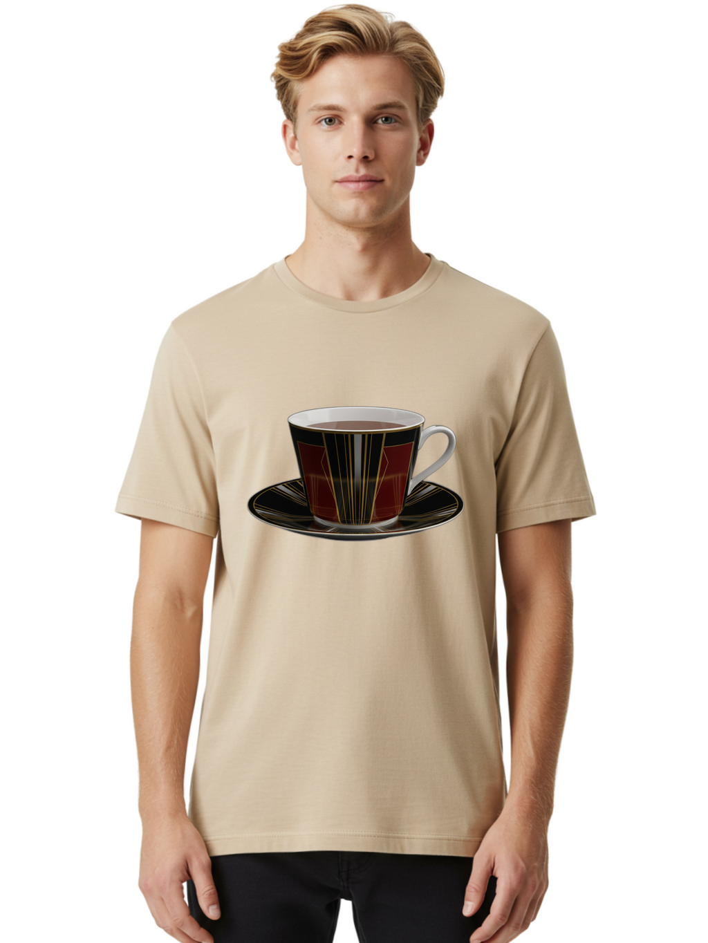 Coffee-Cup-And-Saucer Men'S Graphic Tee, 100% Cotton, Comfortable Casual Summer Wear, Machine Washable, Vintage Camera, Old Camera, Antique Camera, Black Camera, Classic Photography, Photography Equipment, Nostalgic Device, Film Camera, Bao249