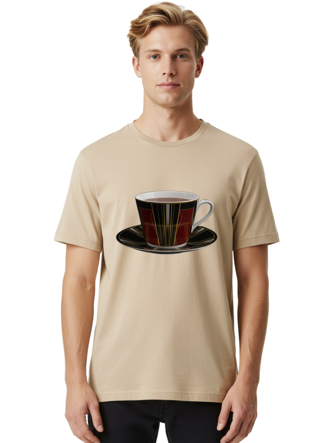 Coffee-Cup-And-Saucer Men'S Graphic Tee, 100% Cotton, Comfortable Casual Summer Wear, Machine Washable, Vintage Camera, Old Camera, Antique Camera, Black Camera, Classic Photography, Photography Equipment, Nostalgic Device, Film Camera, Bao249