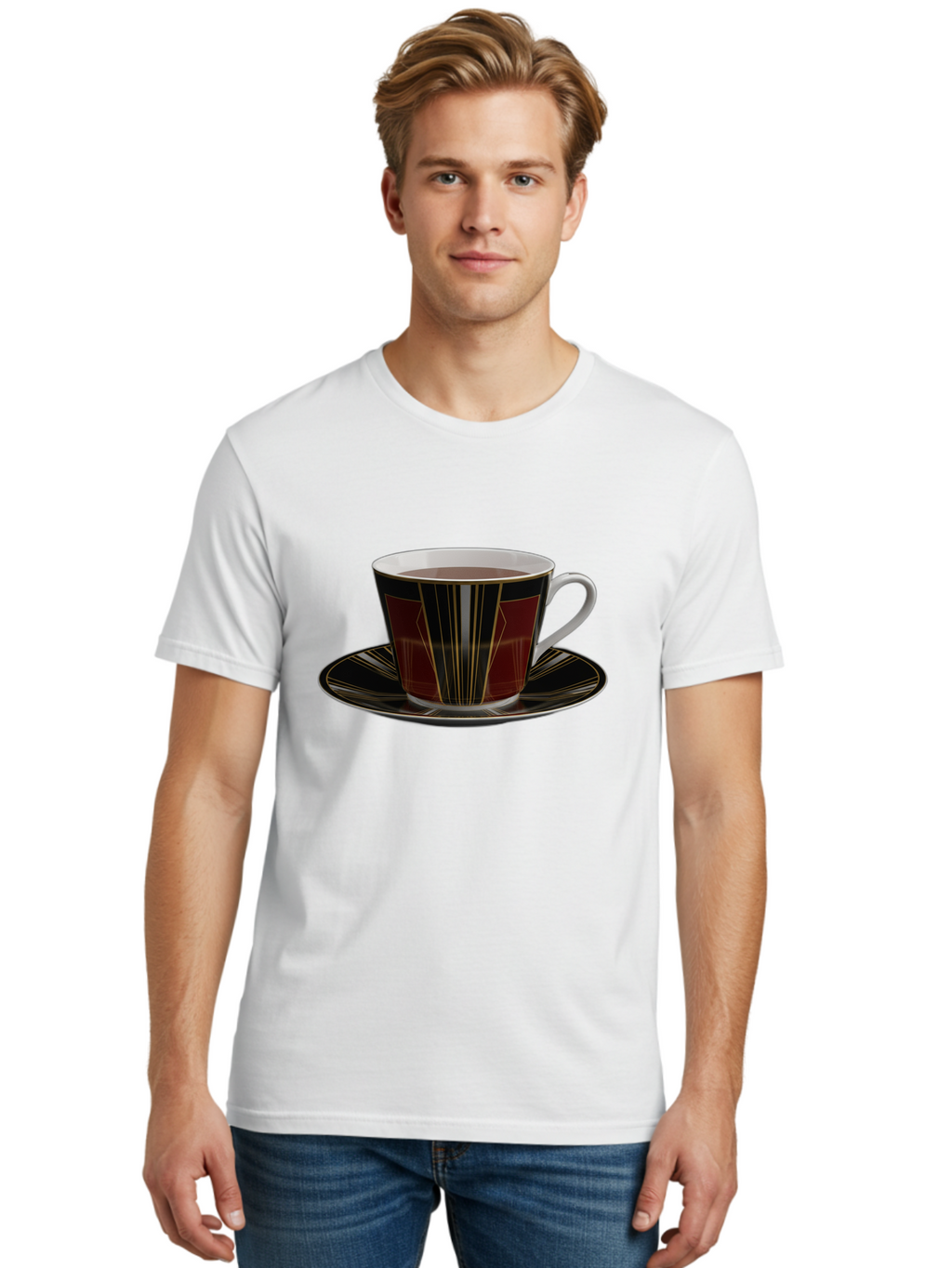 Coffee-Cup-And-Saucer Men'S Graphic Tee, 100% Cotton, Comfortable Casual Summer Wear, Machine Washable, Vintage Camera, Old Camera, Antique Camera, Black Camera, Classic Photography, Photography Equipment, Nostalgic Device, Film Camera, Bao249