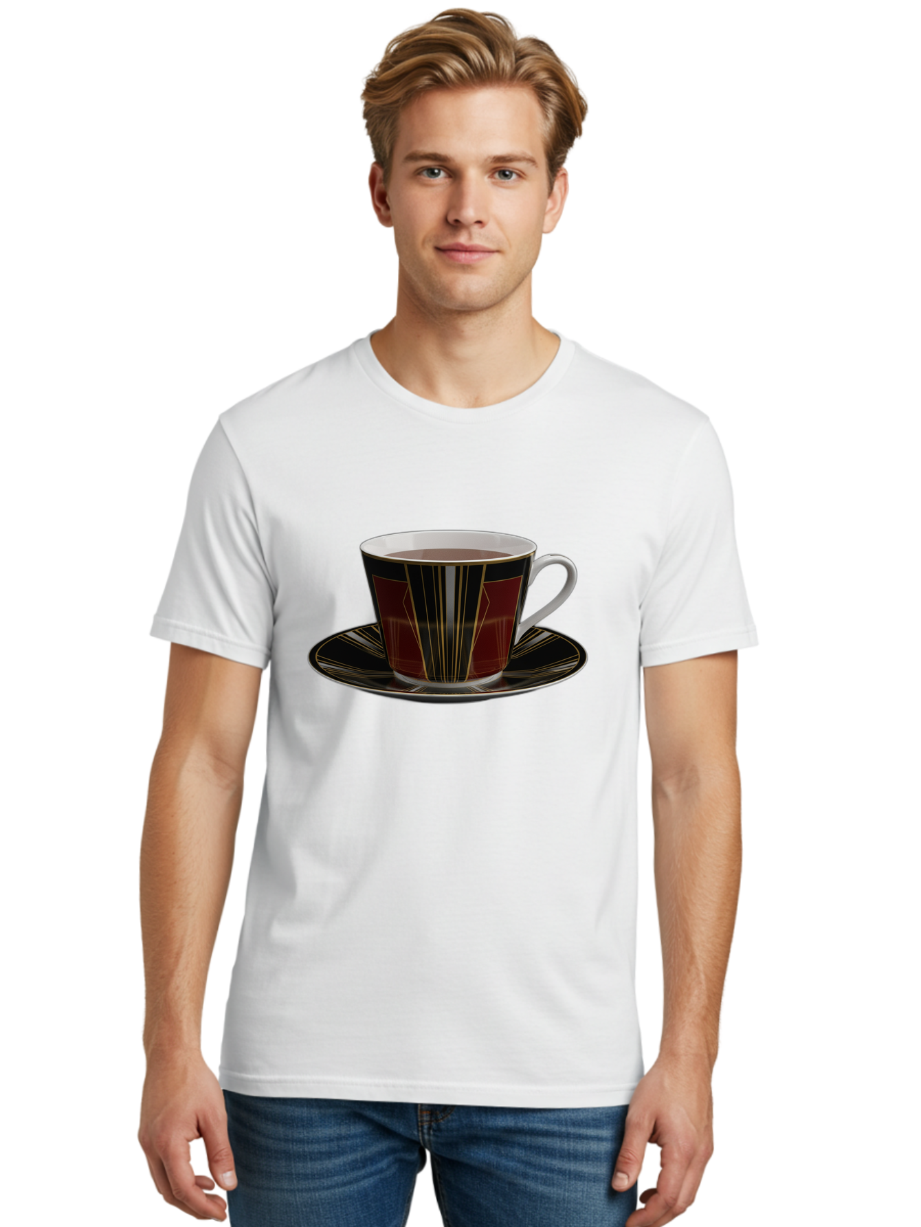 Coffee-Cup-And-Saucer Men'S Graphic Tee, 100% Cotton, Comfortable Casual Summer Wear, Machine Washable, Vintage Camera, Old Camera, Antique Camera, Black Camera, Classic Photography, Photography Equipment, Nostalgic Device, Film Camera, Bao249