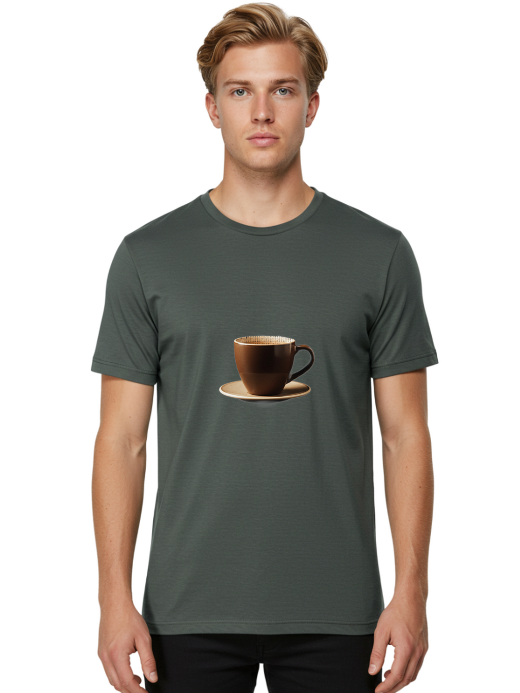 Coffee-Cup Men'S Graphic Tee, 100% Cotton, Comfortable Casual Summer Wear, Machine Washable, Vintage Camera, Old Camera, Antique Camera, Black Camera, Classic Photography, Photography Equipment, Nostalgic Device, Film Camera, Camera Art Bao250