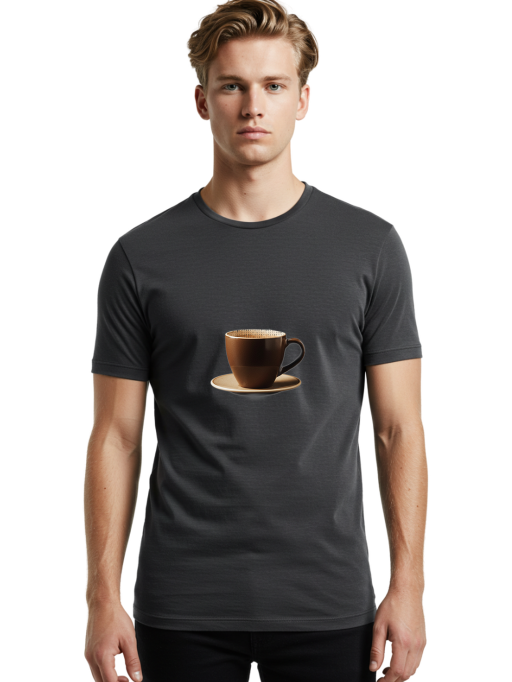 Coffee-Cup Men'S Graphic Tee, 100% Cotton, Comfortable Casual Summer Wear, Machine Washable, Vintage Camera, Old Camera, Antique Camera, Black Camera, Classic Photography, Photography Equipment, Nostalgic Device, Film Camera, Camera Art Bao250