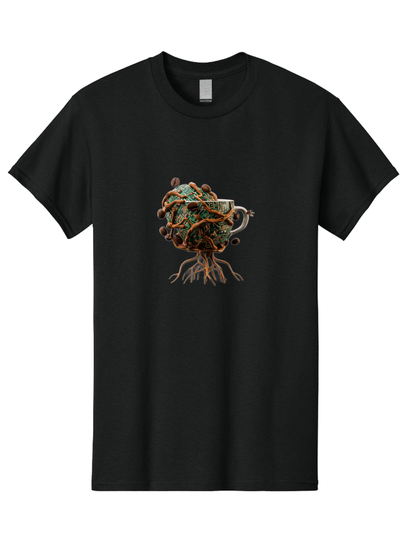 Coffee-Mug-Circuit-Sprouts Men'S Graphic Tee, 100% Cotton, Comfortable Casual Summer Wear, Machine Washable, Vintage Camera, Old Camera, Antique Camera, Black Camera, Classic Photography, Photography Equipment, Nostalgic Device, Film Camera, Bao251
