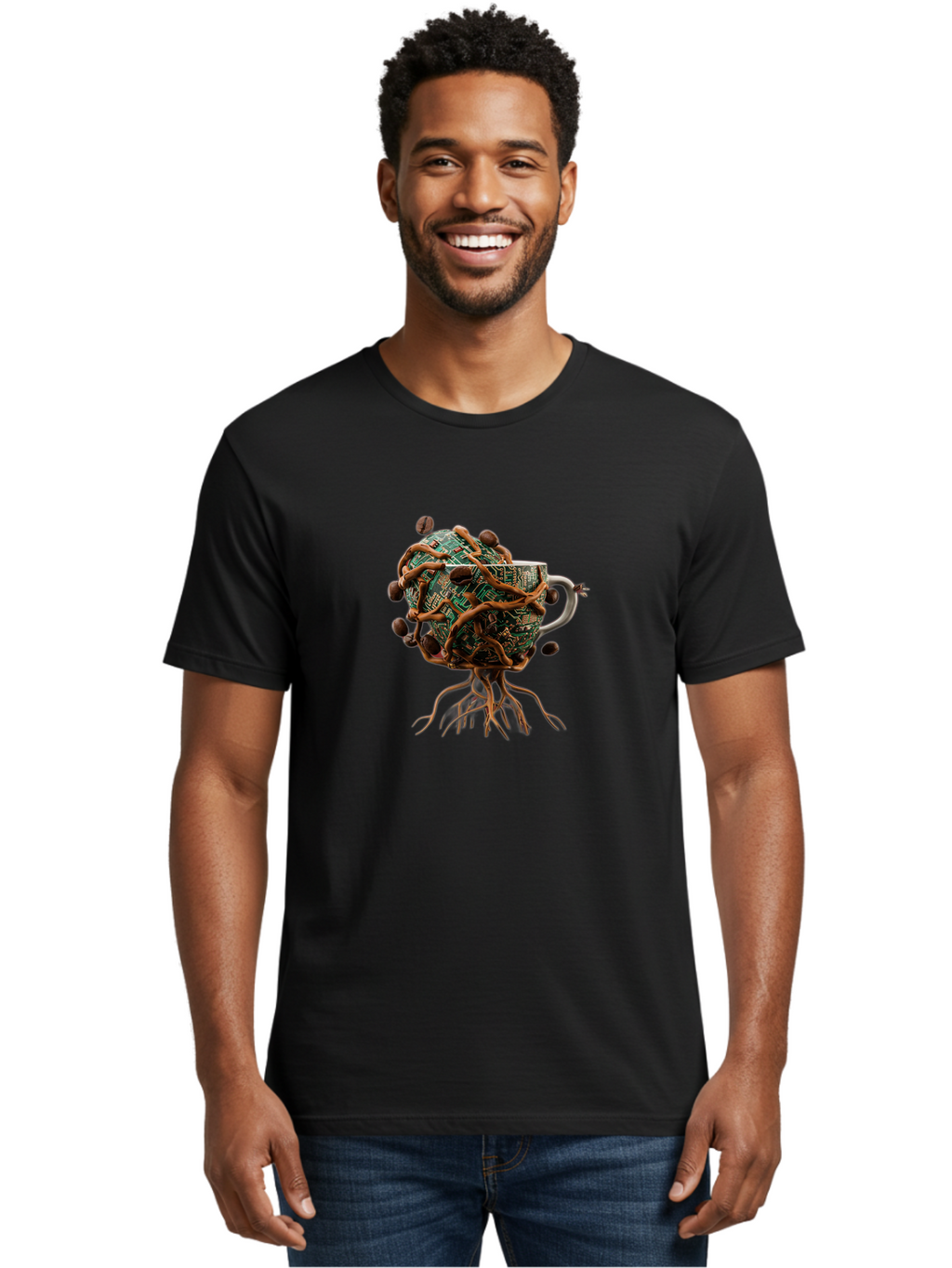 Coffee-Mug-Circuit-Sprouts Men'S Graphic Tee, 100% Cotton, Comfortable Casual Summer Wear, Machine Washable, Vintage Camera, Old Camera, Antique Camera, Black Camera, Classic Photography, Photography Equipment, Nostalgic Device, Film Camera, Bao251