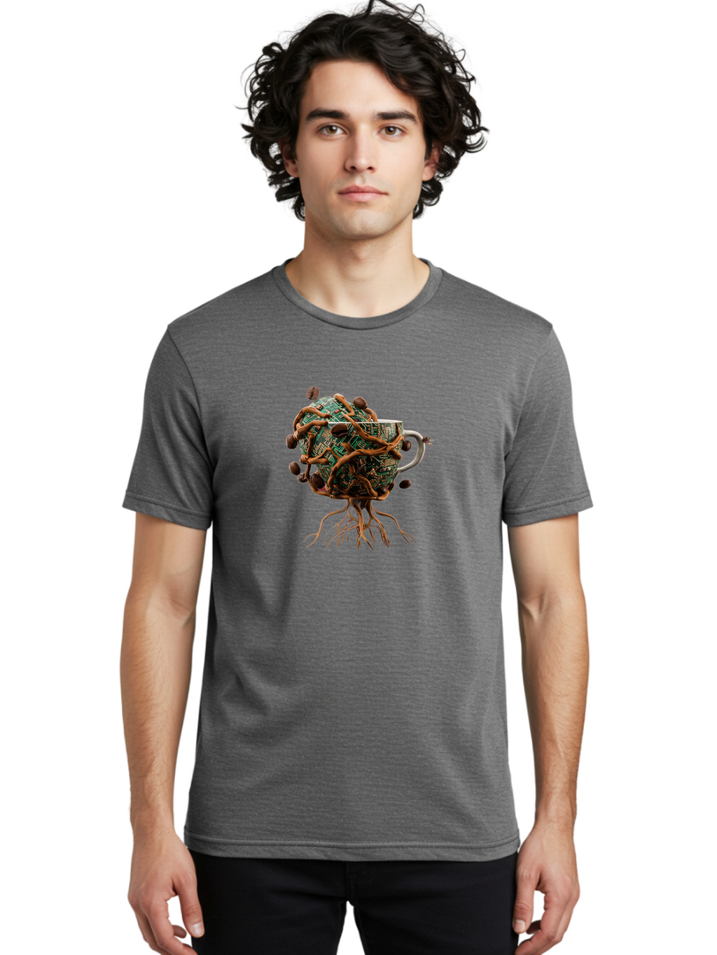 Coffee-Mug-Circuit-Sprouts Men'S Graphic Tee, 100% Cotton, Comfortable Casual Summer Wear, Machine Washable, Vintage Camera, Old Camera, Antique Camera, Black Camera, Classic Photography, Photography Equipment, Nostalgic Device, Film Camera, Bao251