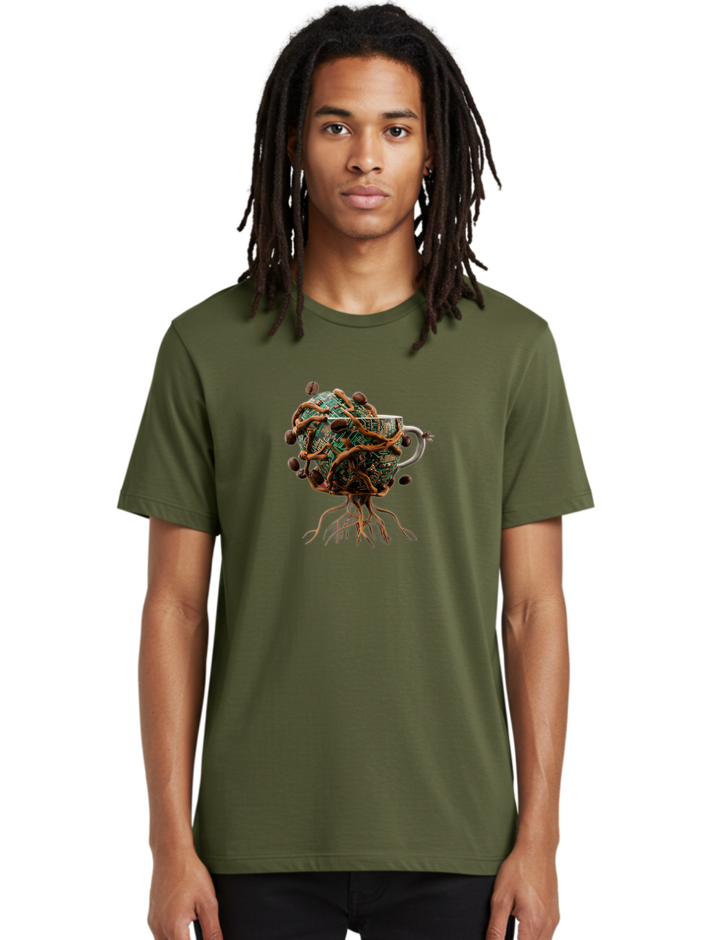 Coffee-Mug-Circuit-Sprouts Men'S Graphic Tee, 100% Cotton, Comfortable Casual Summer Wear, Machine Washable, Vintage Camera, Old Camera, Antique Camera, Black Camera, Classic Photography, Photography Equipment, Nostalgic Device, Film Camera, Bao251