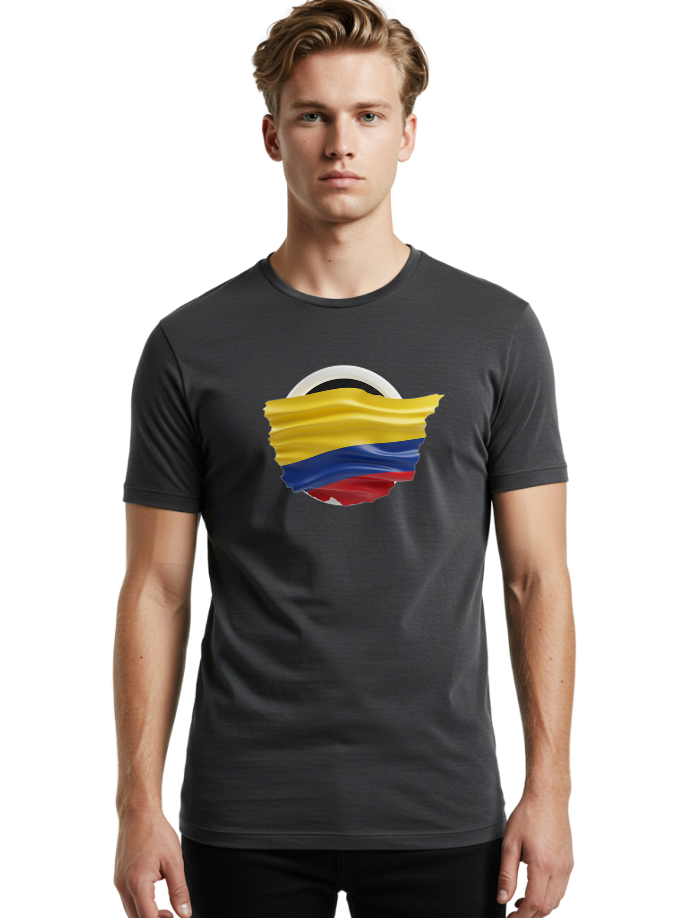 Colombian-Flag Men'S Graphic Tee, 100% Cotton, Comfortable Casual Summer Wear, Machine Washable, Vintage Camera, Old Camera, Antique Camera, Black Camera, Classic Photography, Photography Equipment, Nostalgic Device, Film Camera, Camera Art Bao254