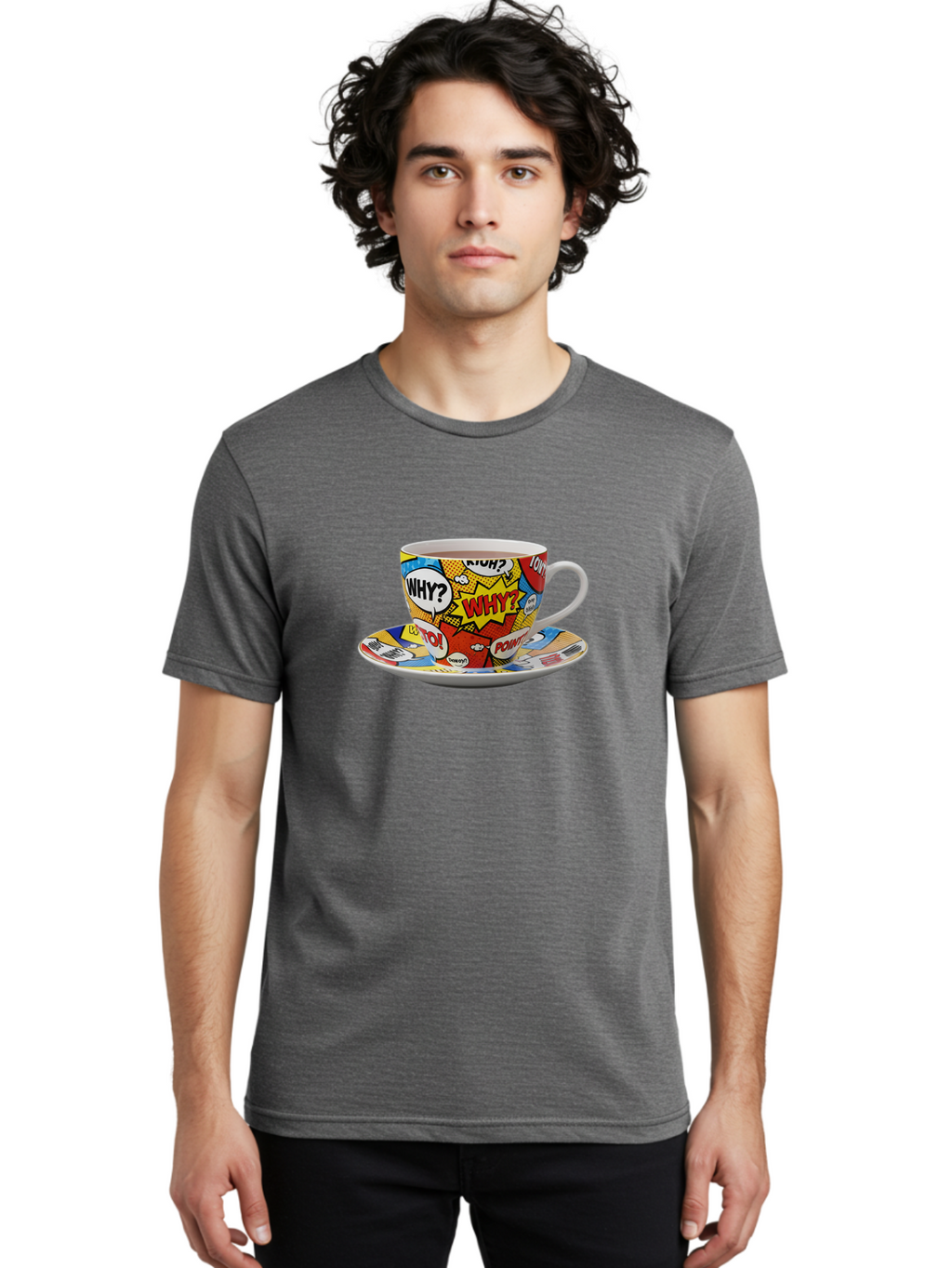 Comic-Strip-Teacup Men'S Graphic Tee, 100% Cotton, Comfortable Casual Summer Wear, Machine Washable, Vintage Camera, Old Camera, Antique Camera, Black Camera, Classic Photography, Photography Equipment, Nostalgic Device, Film Camera, Bao258