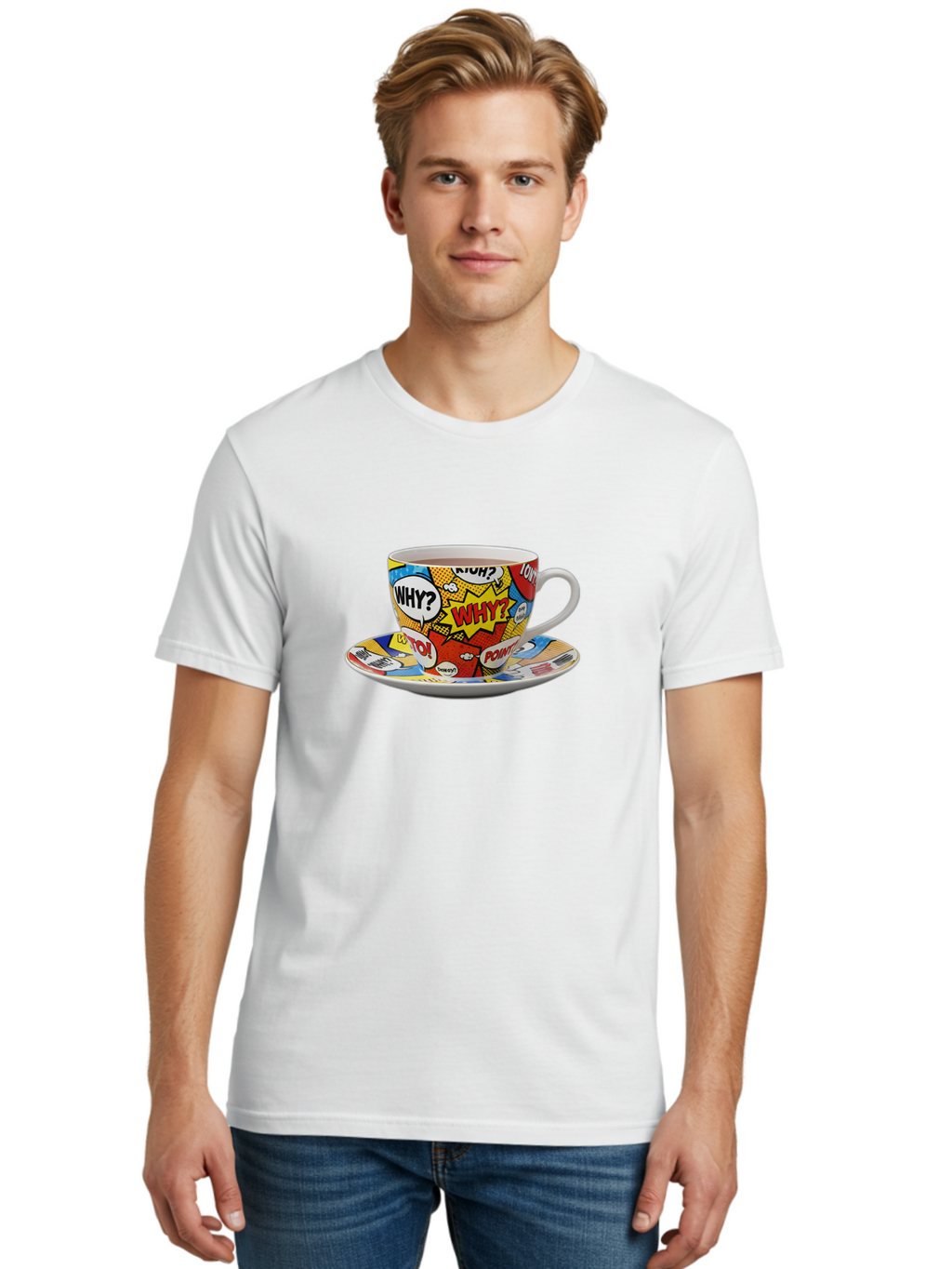 Comic-Strip-Teacup Men'S Graphic Tee, 100% Cotton, Comfortable Casual Summer Wear, Machine Washable, Vintage Camera, Old Camera, Antique Camera, Black Camera, Classic Photography, Photography Equipment, Nostalgic Device, Film Camera, Bao258