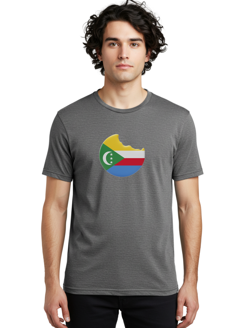 Comoros-Flag-Cookie Men'S Graphic Tee, 100% Cotton, Comfortable Casual Summer Wear, Machine Washable, Vintage Camera, Old Camera, Antique Camera, Black Camera, Classic Photography, Photography Equipment, Nostalgic Device, Film Camera, Bao259
