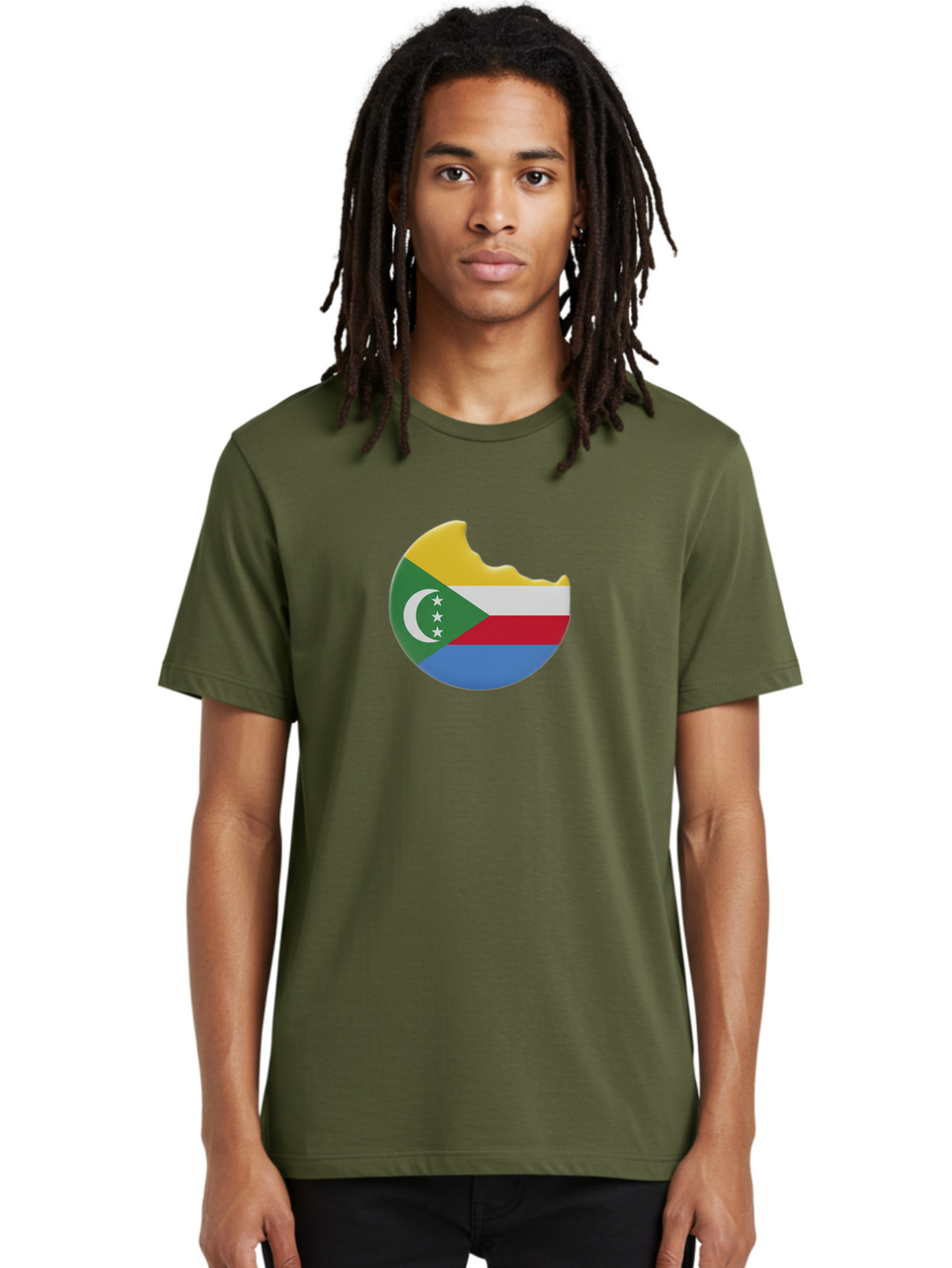 Comoros-Flag-Cookie Men'S Graphic Tee, 100% Cotton, Comfortable Casual Summer Wear, Machine Washable, Vintage Camera, Old Camera, Antique Camera, Black Camera, Classic Photography, Photography Equipment, Nostalgic Device, Film Camera, Bao259