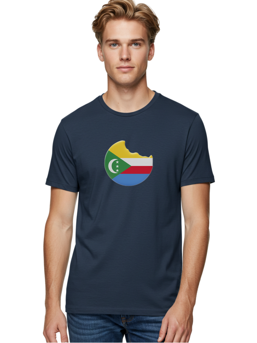 Comoros-Flag-Cookie Men'S Graphic Tee, 100% Cotton, Comfortable Casual Summer Wear, Machine Washable, Vintage Camera, Old Camera, Antique Camera, Black Camera, Classic Photography, Photography Equipment, Nostalgic Device, Film Camera, Bao259