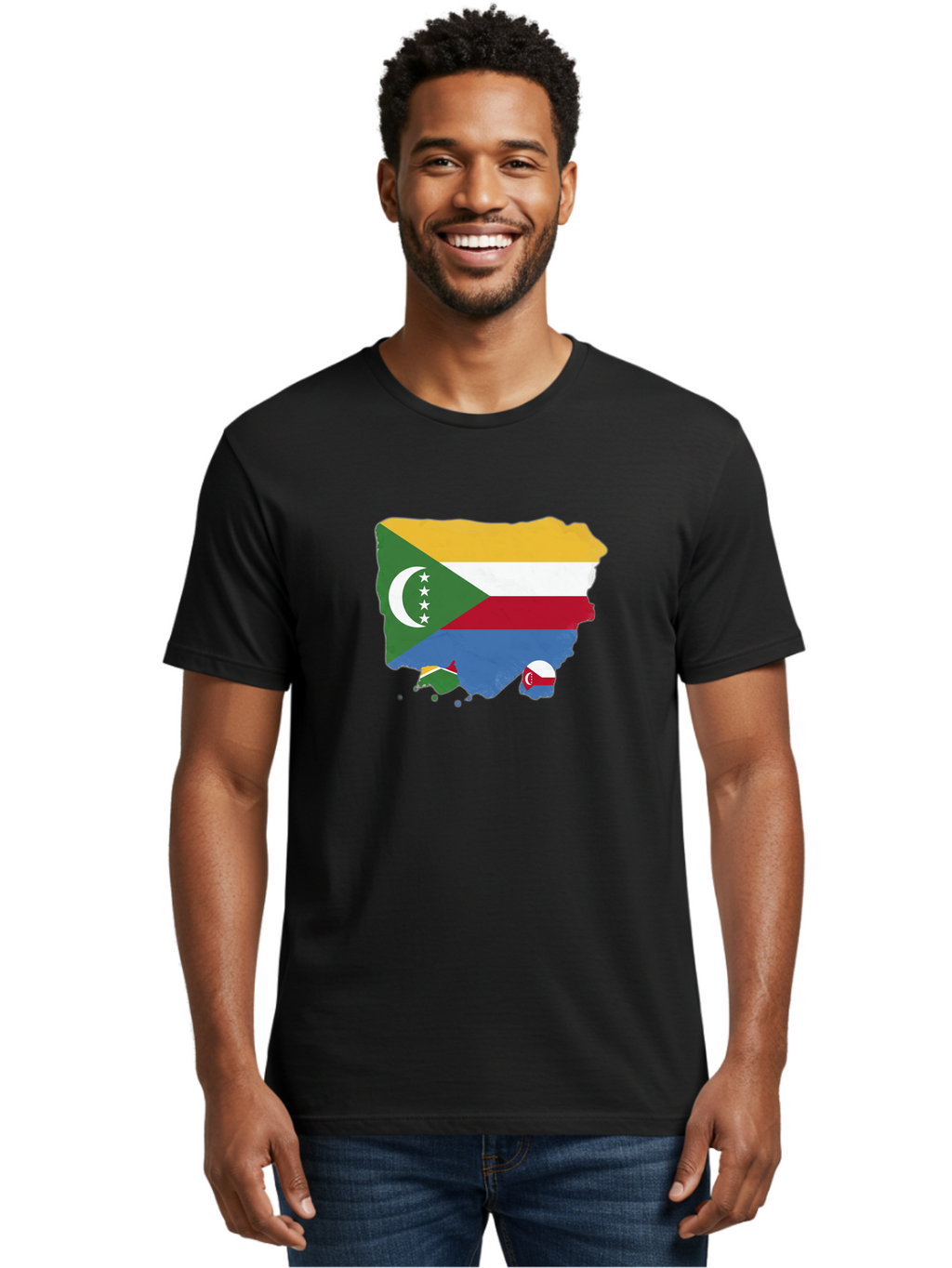 Comoros-Map-With-Flag Men'S Graphic Tee, 100% Cotton, Comfortable Casual Summer Wear, Machine Washable, Vintage Camera, Old Camera, Antique Camera, Black Camera, Classic Photography, Photography Equipment, Nostalgic Device, Film Camera, Bao260