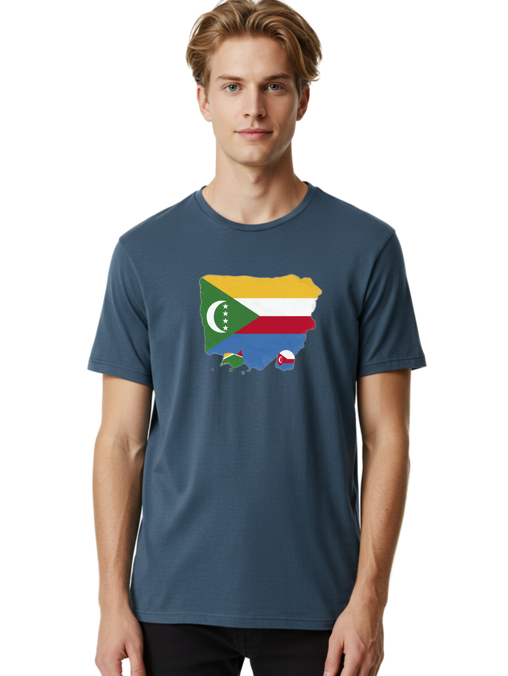 Comoros-Map-With-Flag Men'S Graphic Tee, 100% Cotton, Comfortable Casual Summer Wear, Machine Washable, Vintage Camera, Old Camera, Antique Camera, Black Camera, Classic Photography, Photography Equipment, Nostalgic Device, Film Camera, Bao260