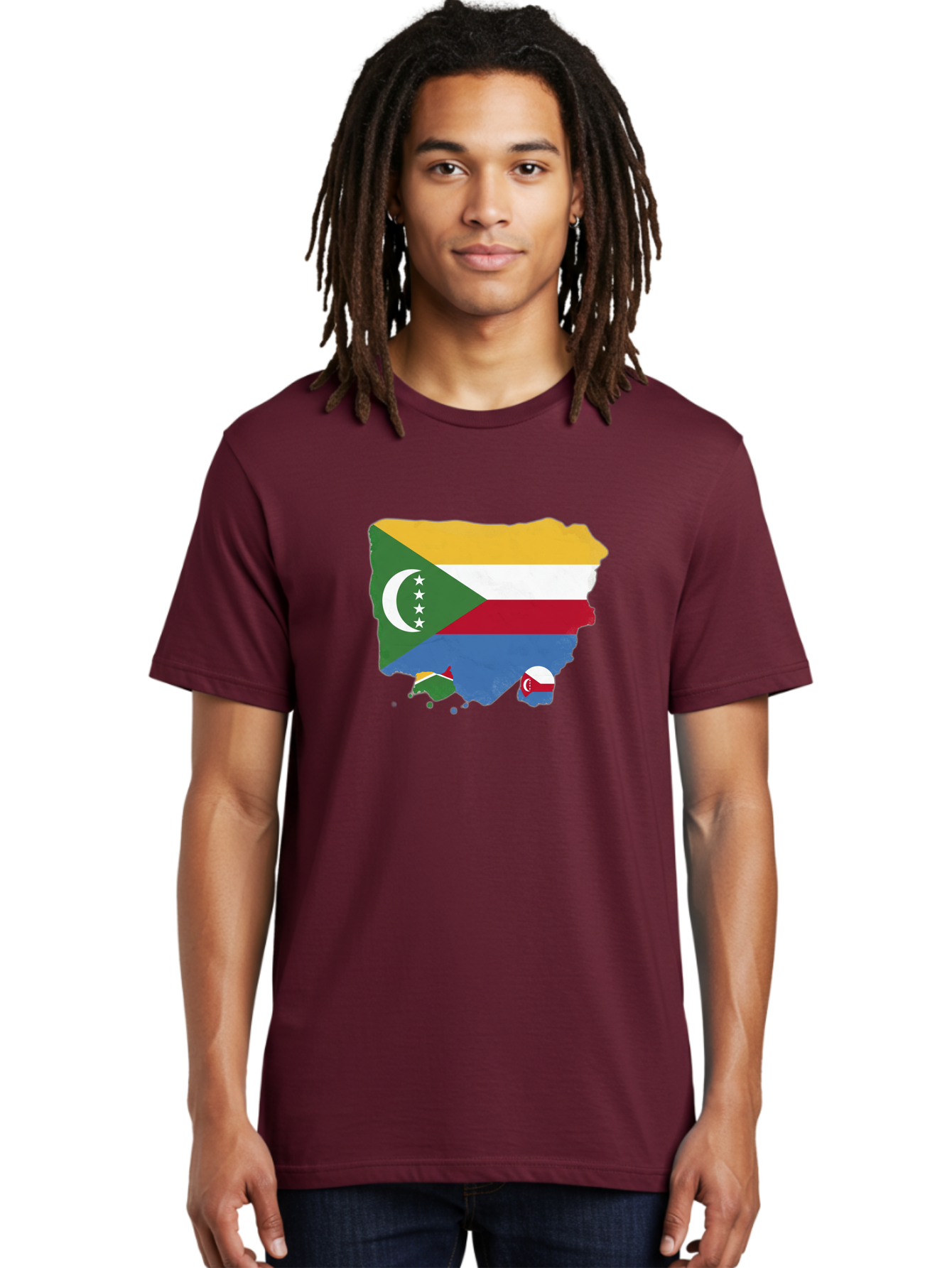 Comoros-Map-With-Flag Men'S Graphic Tee, 100% Cotton, Comfortable Casual Summer Wear, Machine Washable, Vintage Camera, Old Camera, Antique Camera, Black Camera, Classic Photography, Photography Equipment, Nostalgic Device, Film Camera, Bao260