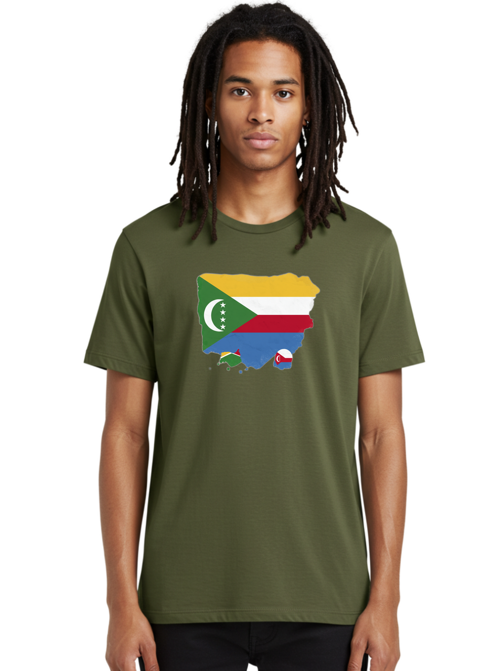 Comoros-Map-With-Flag Men'S Graphic Tee, 100% Cotton, Comfortable Casual Summer Wear, Machine Washable, Vintage Camera, Old Camera, Antique Camera, Black Camera, Classic Photography, Photography Equipment, Nostalgic Device, Film Camera, Bao260