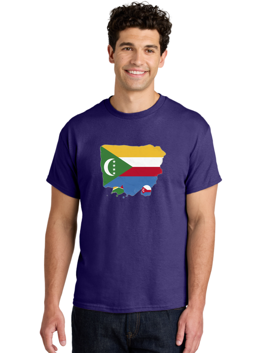 Comoros-Map-With-Flag Men'S Graphic Tee, 100% Cotton, Comfortable Casual Summer Wear, Machine Washable, Vintage Camera, Old Camera, Antique Camera, Black Camera, Classic Photography, Photography Equipment, Nostalgic Device, Film Camera, Bao260