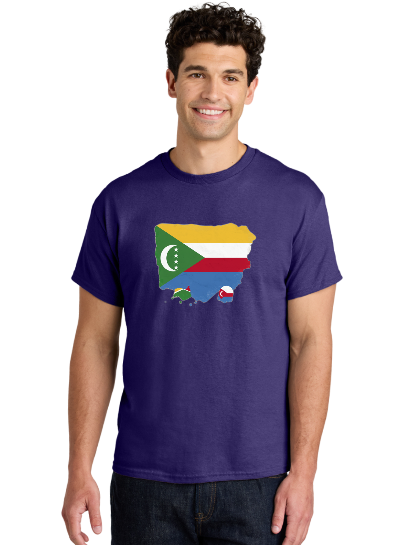 Comoros-Map-With-Flag Men'S Graphic Tee, 100% Cotton, Comfortable Casual Summer Wear, Machine Washable, Vintage Camera, Old Camera, Antique Camera, Black Camera, Classic Photography, Photography Equipment, Nostalgic Device, Film Camera, Bao260